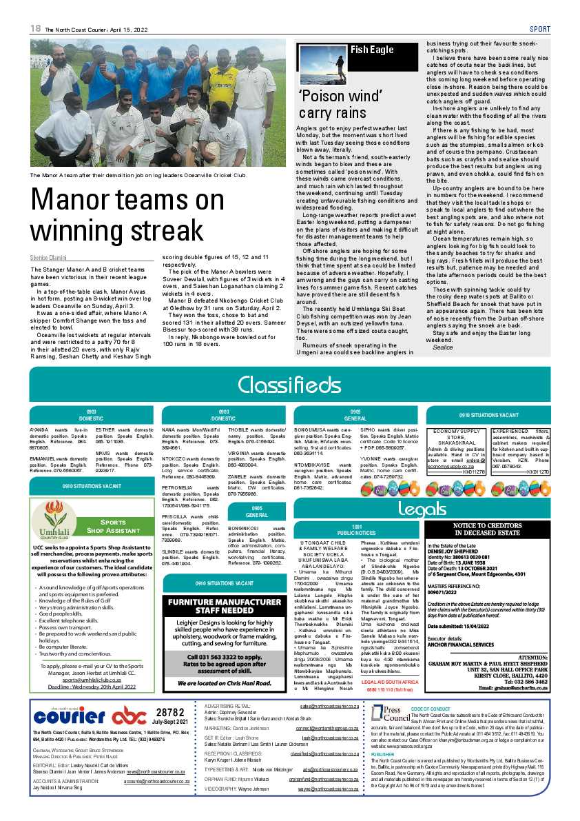 North Coast Courier 15 April 2022 page 18