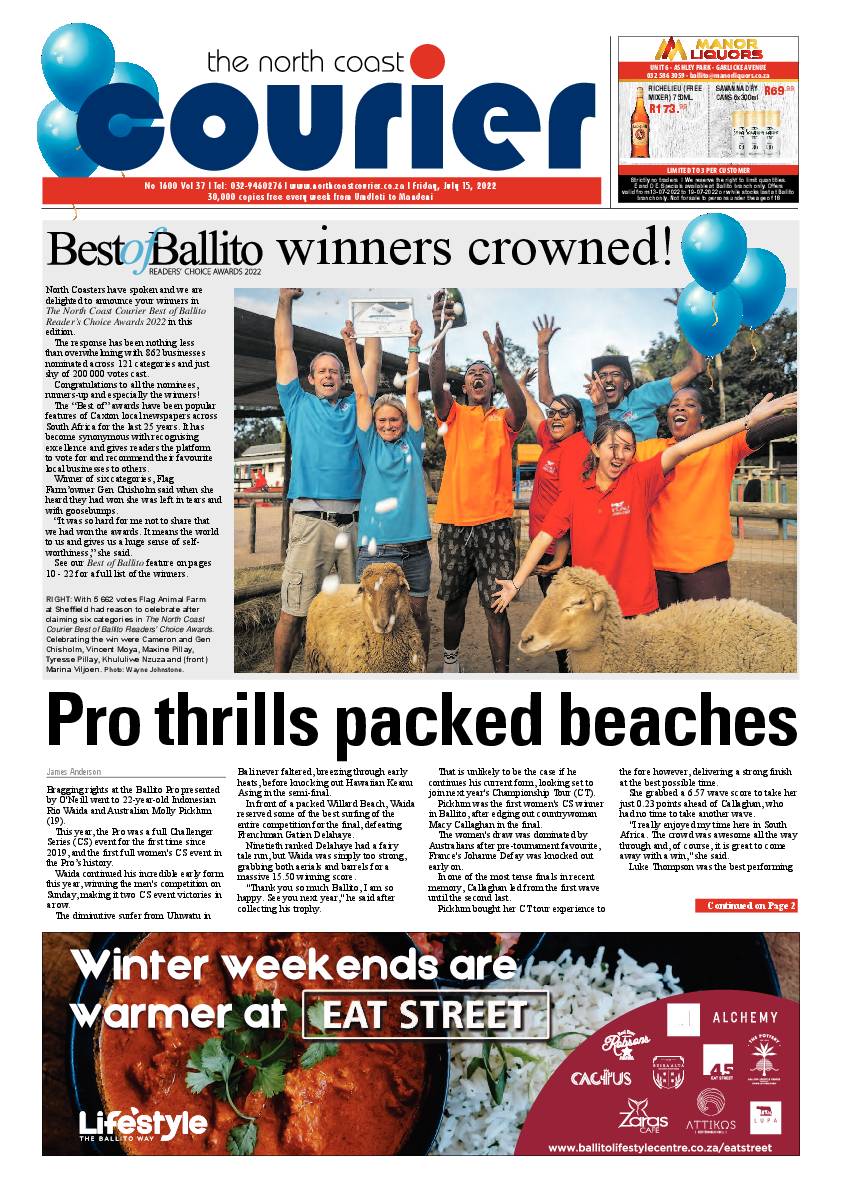 North Coast Courier 15 July 2022 page 1