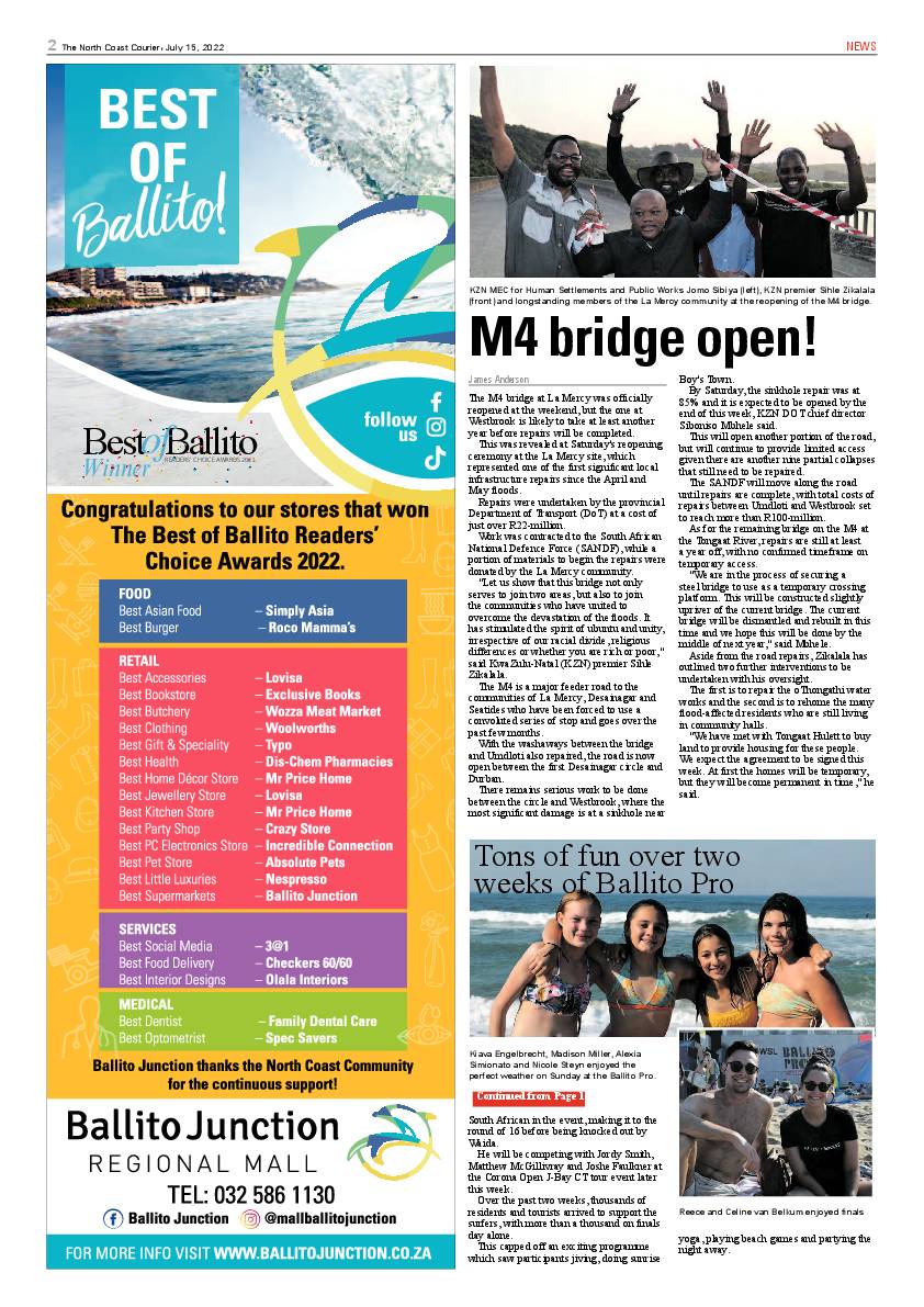 North Coast Courier 15 July 2022 page 2