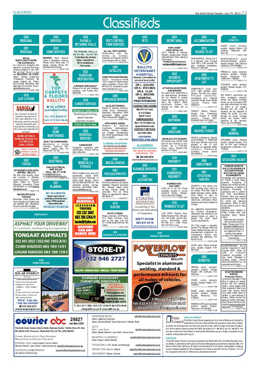North Coast Courier 15 July 2022 page 23