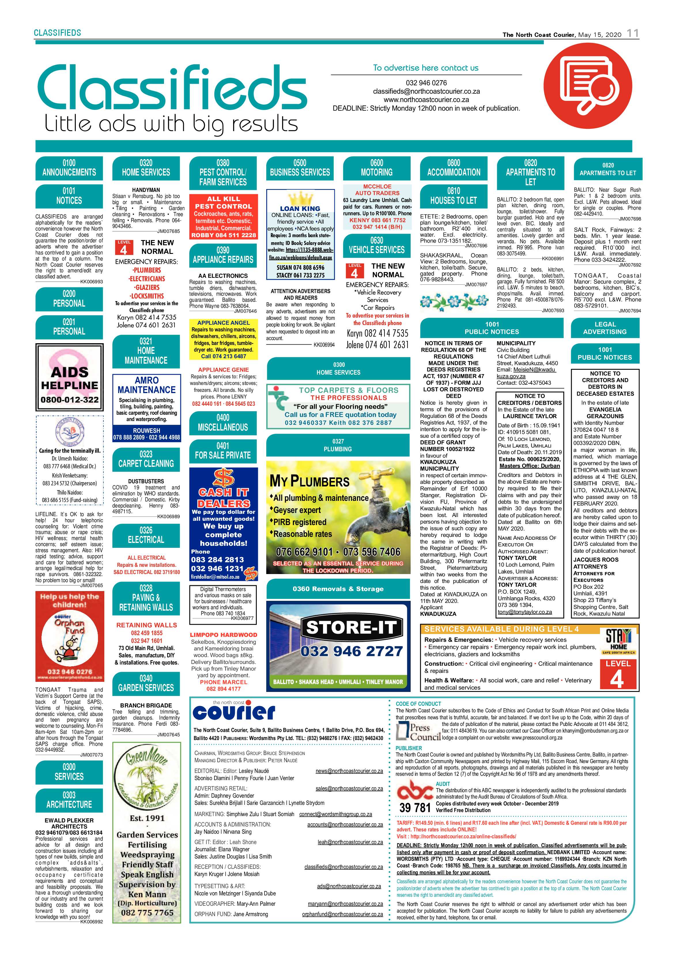 North Coast Courier 15 May 2020 page 11