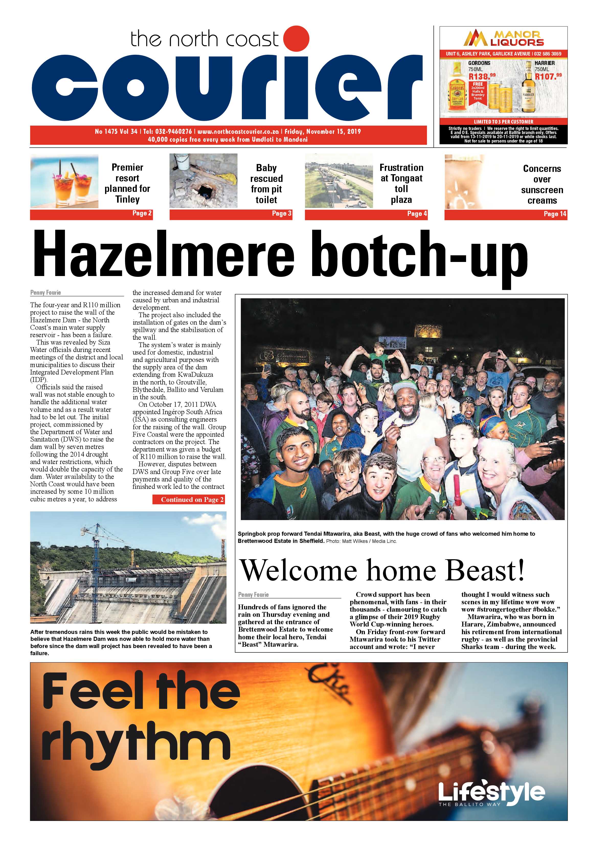 North Coast Courier 15 November 2019 page 1