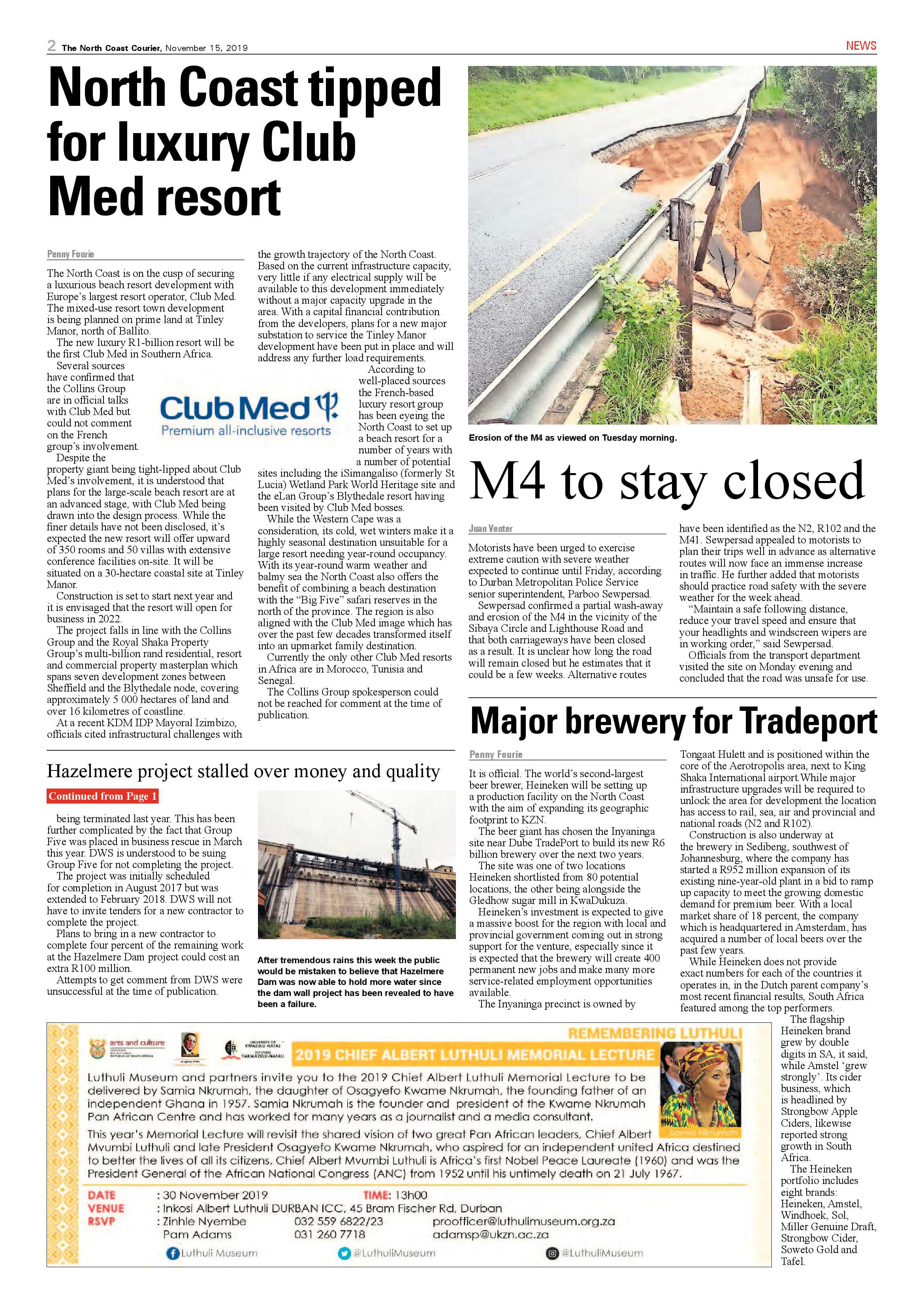 North Coast Courier 15 November 2019 page 2