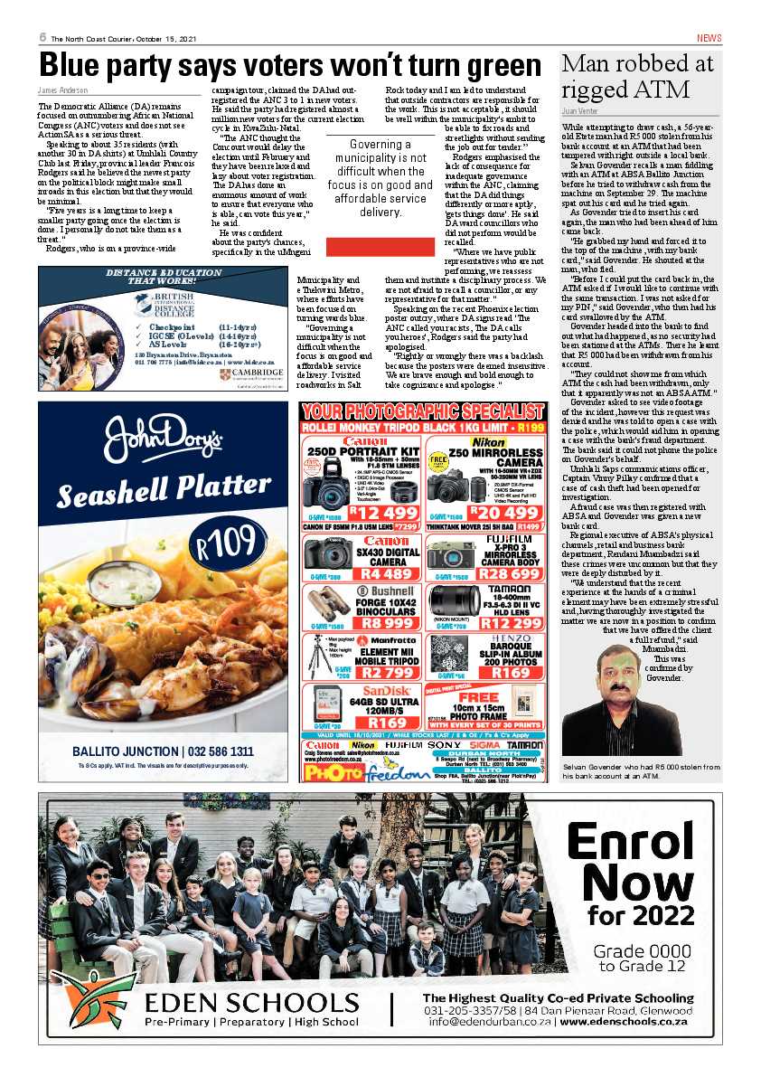 North Coast Courier 15 October 2021 page 6