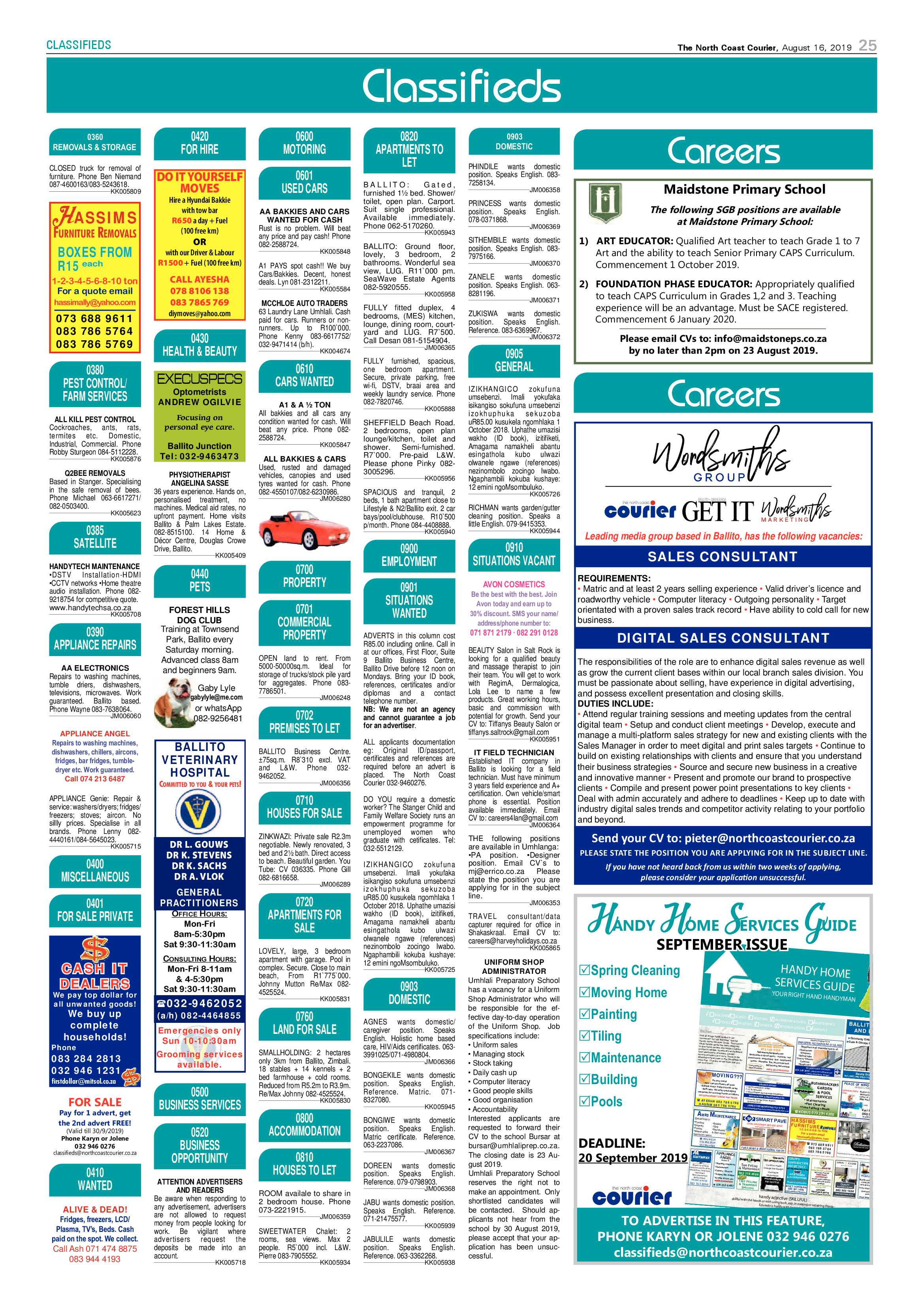 North Coast Courier 16 August 2019 page 25