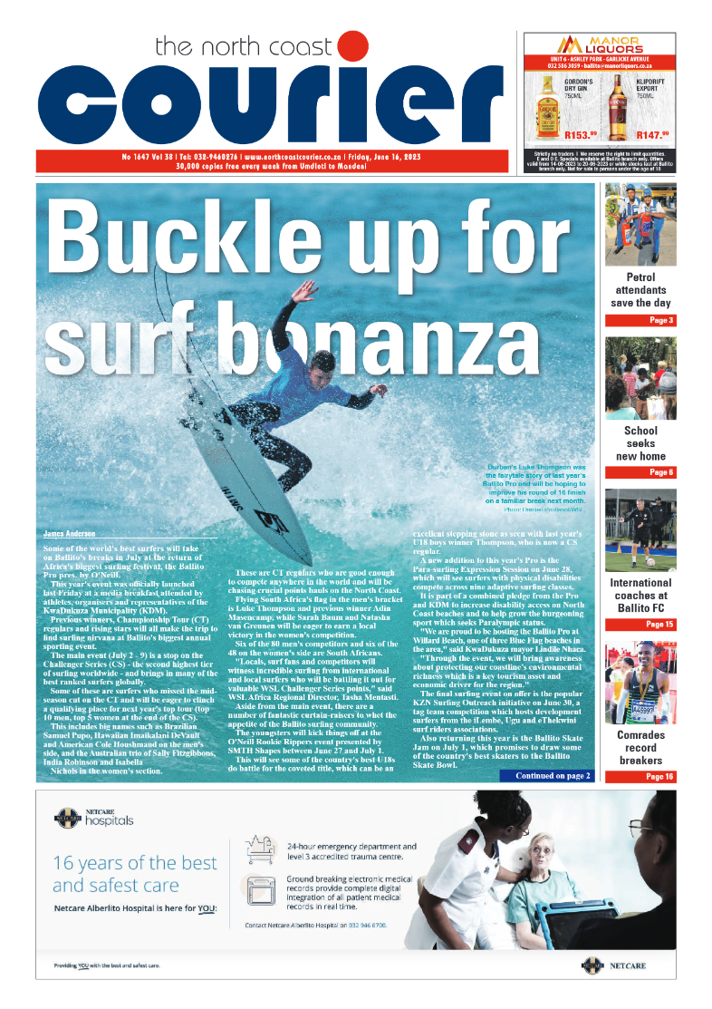 North Coast Courier 16 June 2023 page 1