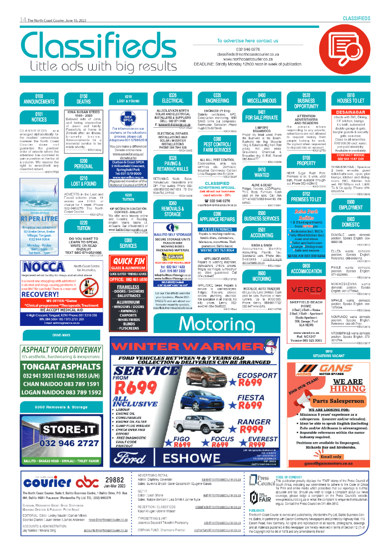 North Coast Courier 16 June 2023 page 14