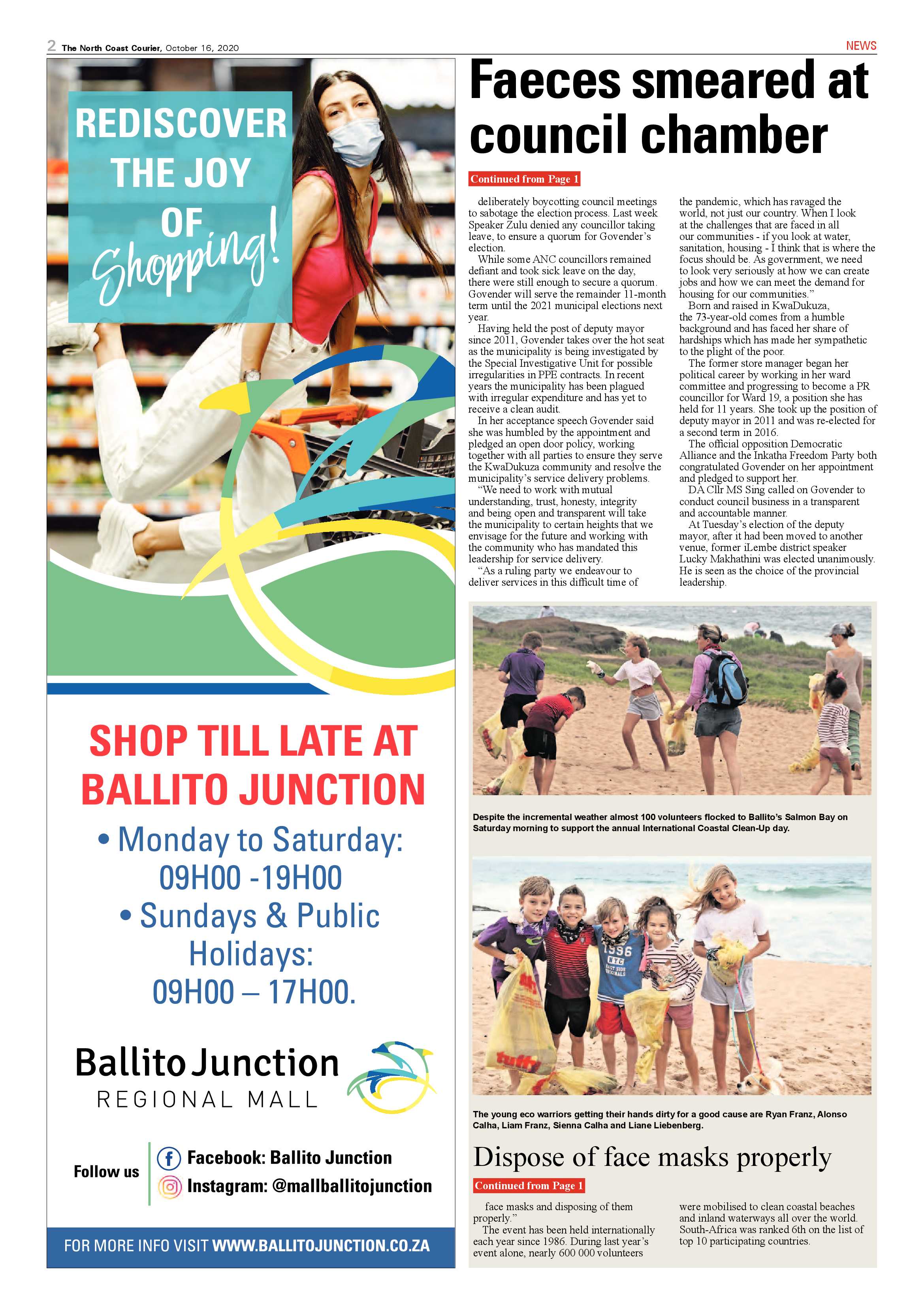 North Coast Courier 16 October 2020 page 2