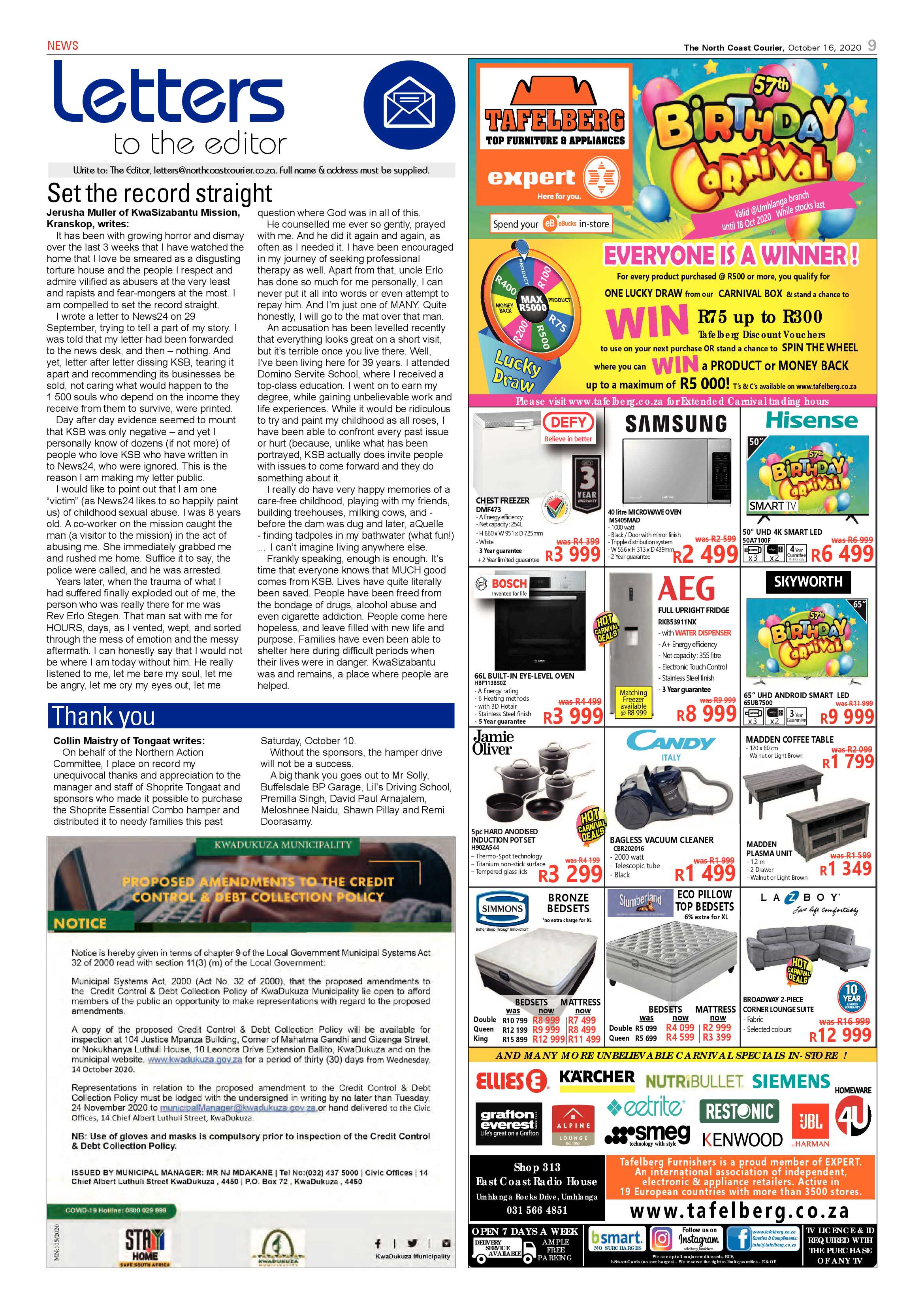 North Coast Courier 16 October 2020 page 9