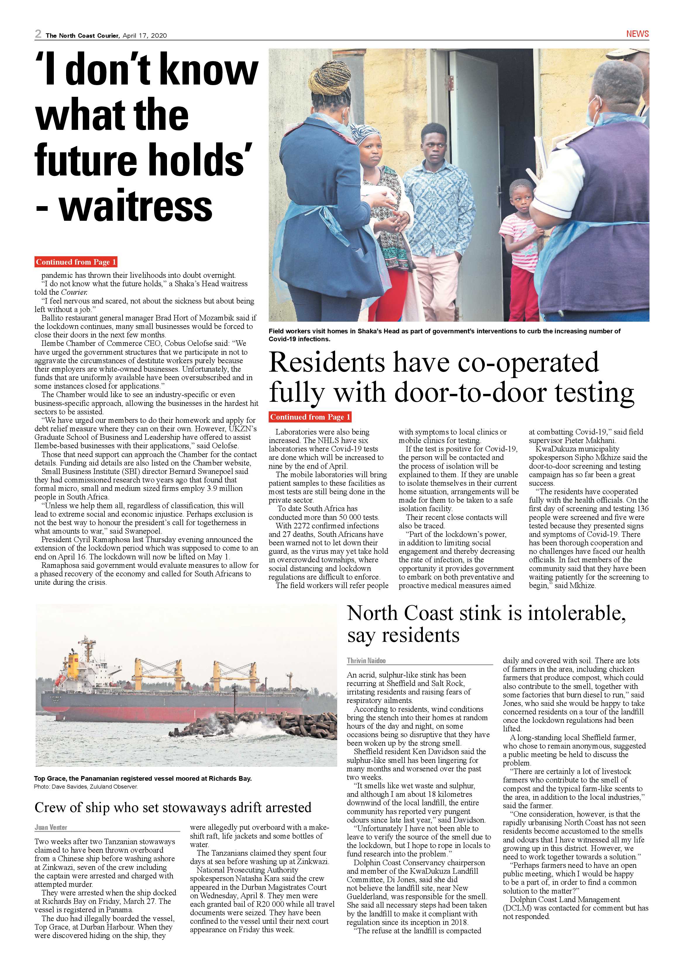 North Coast Courier 17 April 2020 page 2