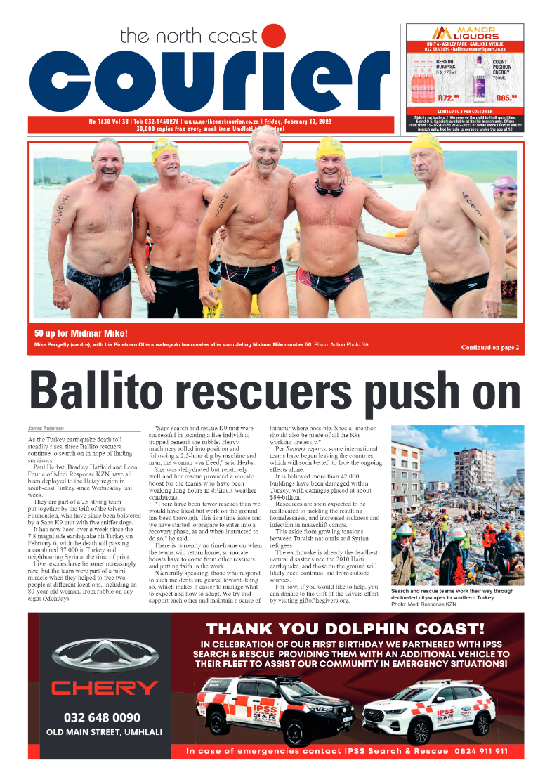 North Coast Courier 17 February 2023 page 1