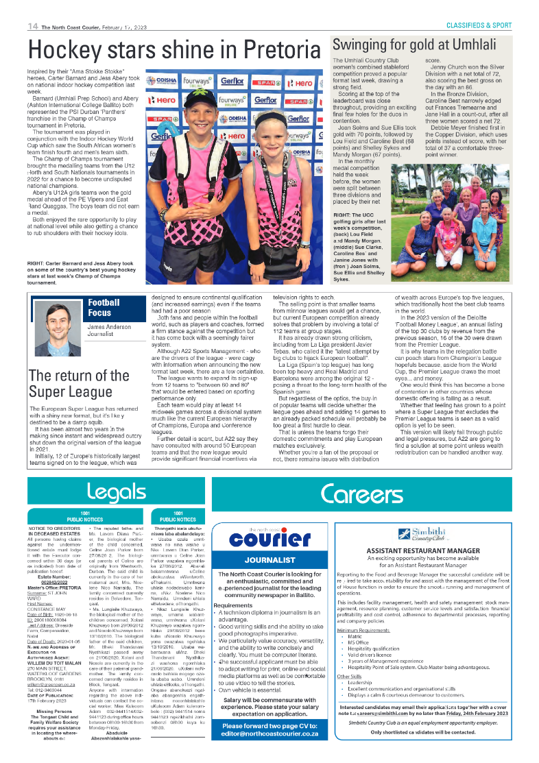 North Coast Courier 17 February 2023 page 14