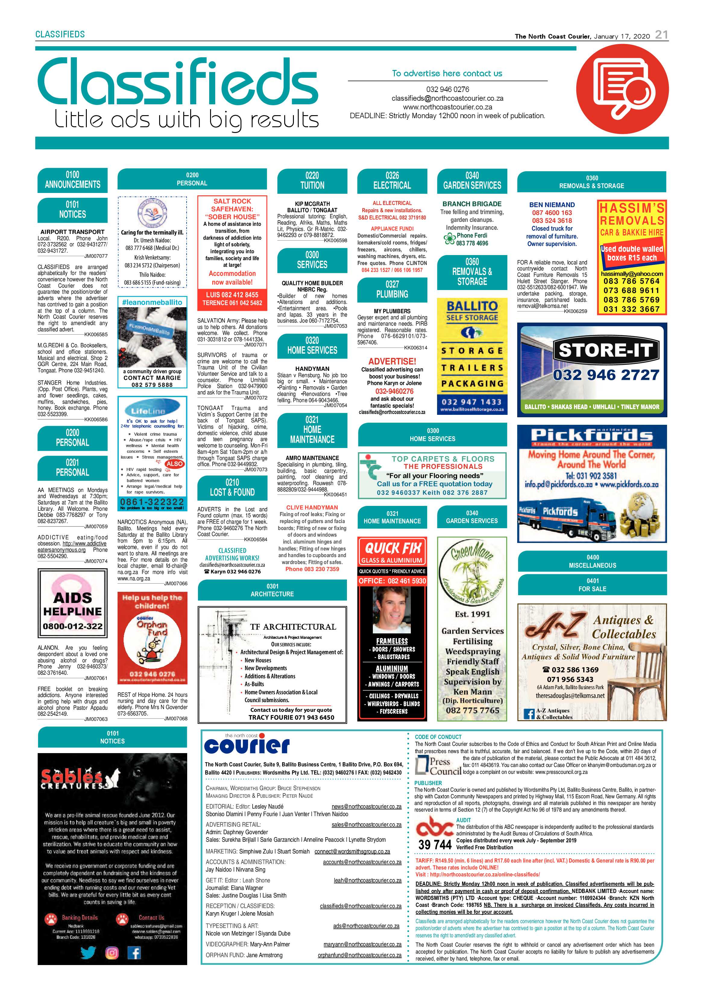 North Coast Courier 17 January 2020 page 21