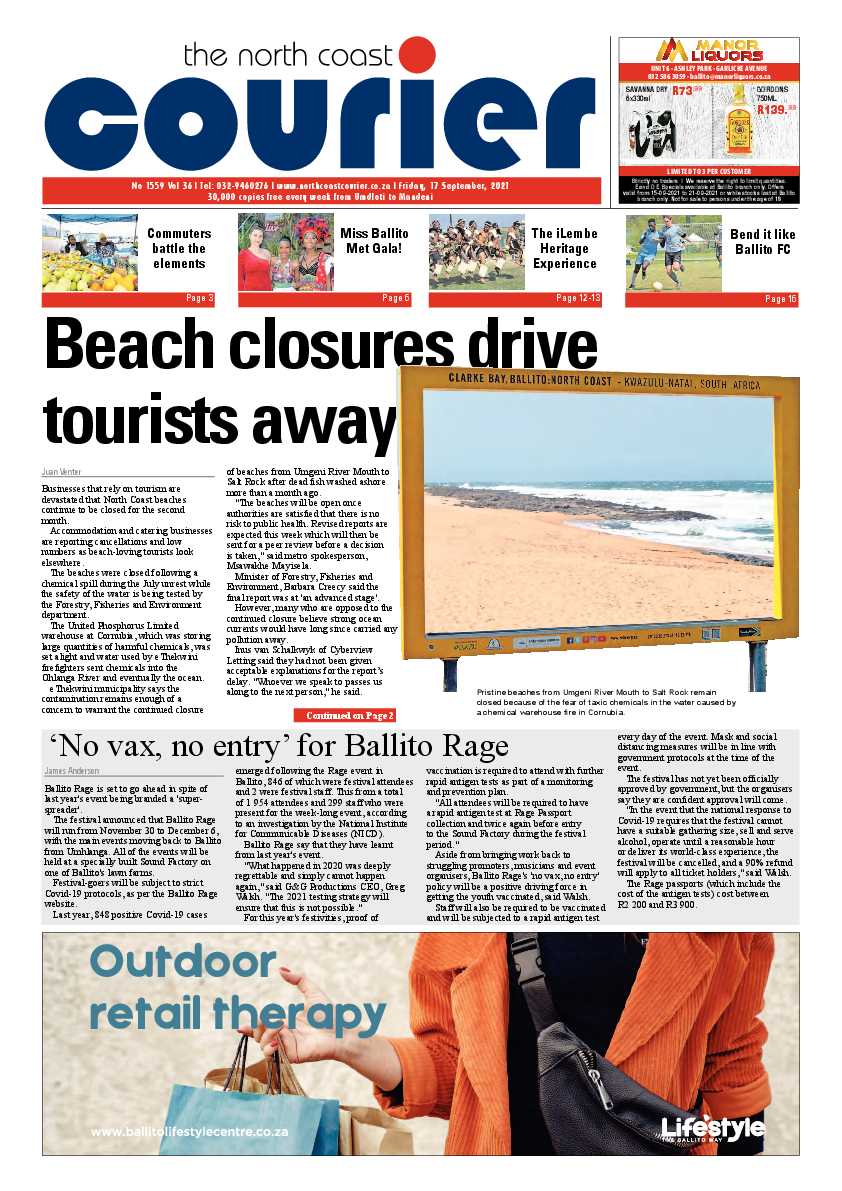 North Coast Courier 17 September 2021 page 1