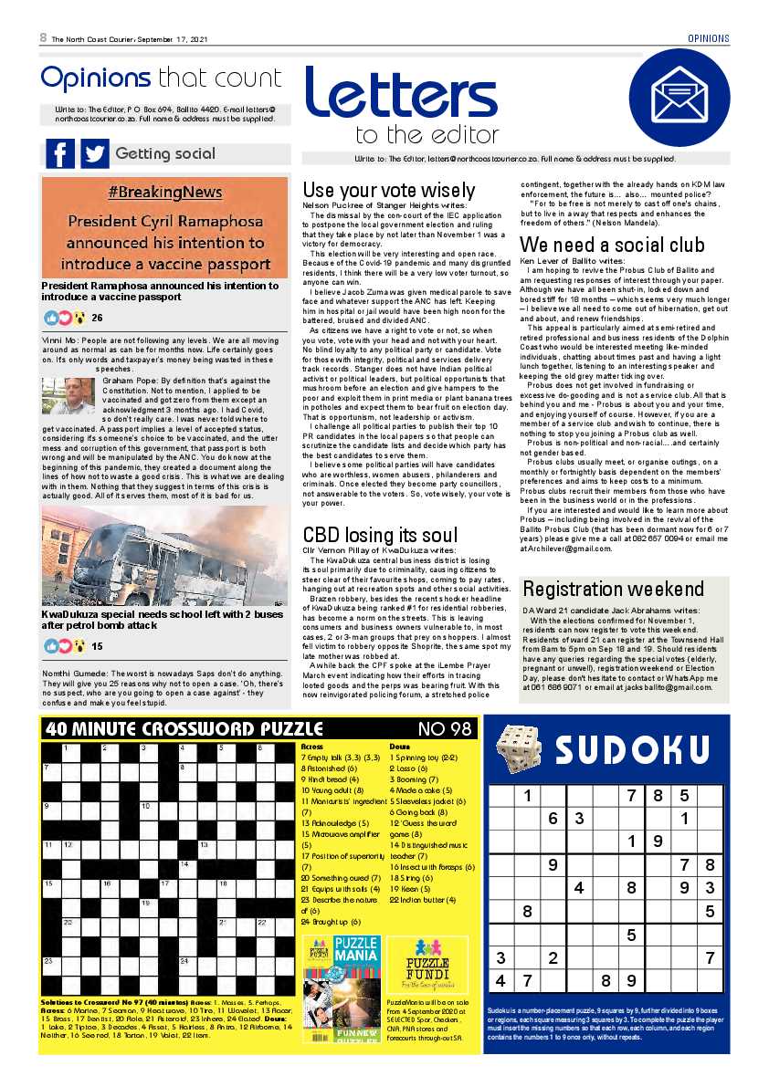 North Coast Courier 17 September 2021 page 8