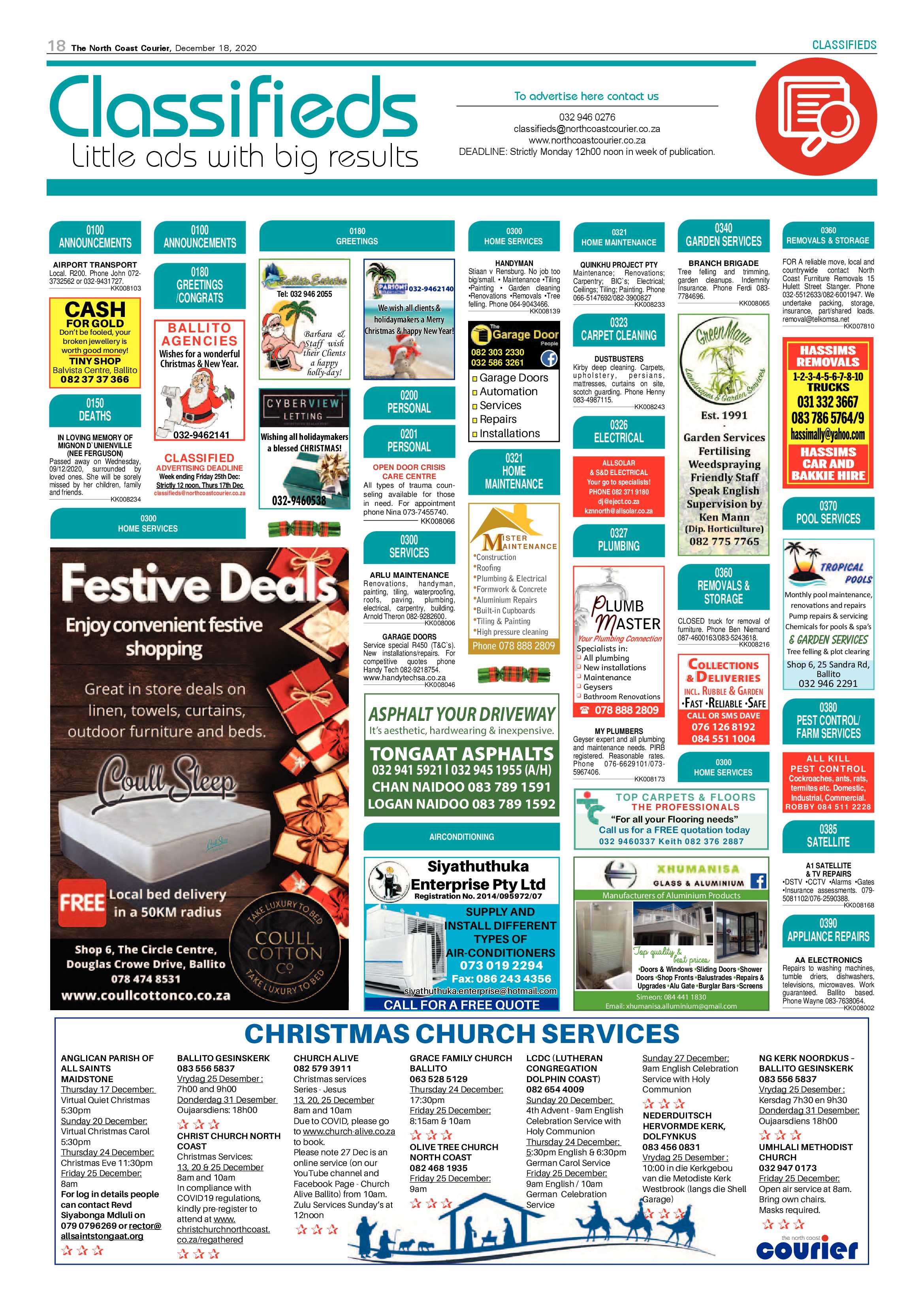 North Coast Courier 18 December 2020 page 18