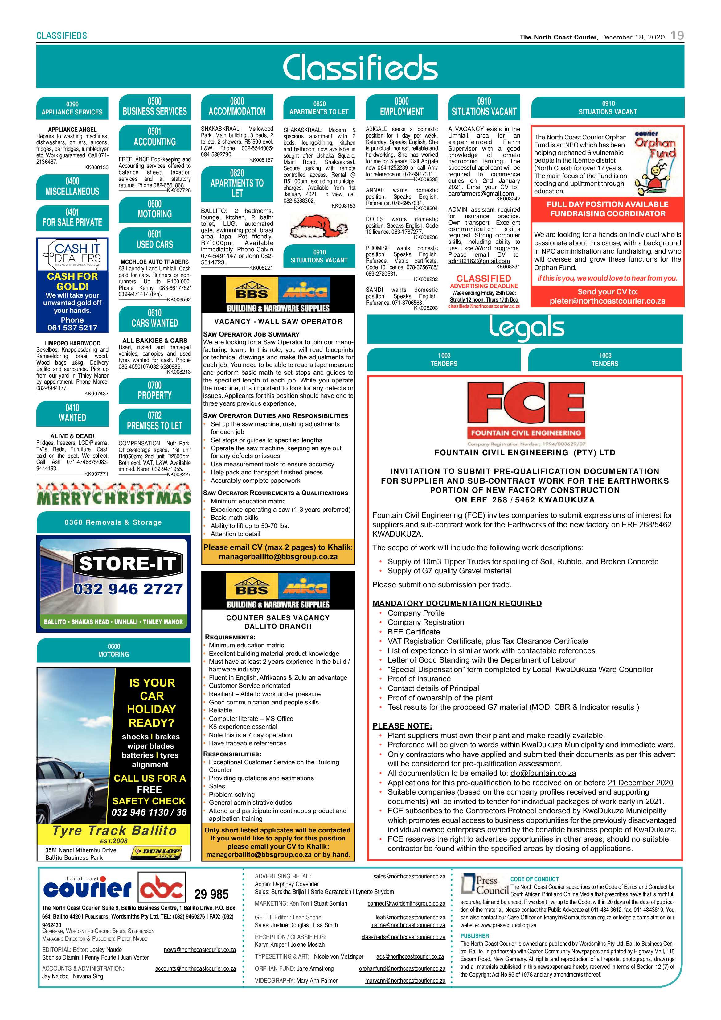 North Coast Courier 18 December 2020 page 19