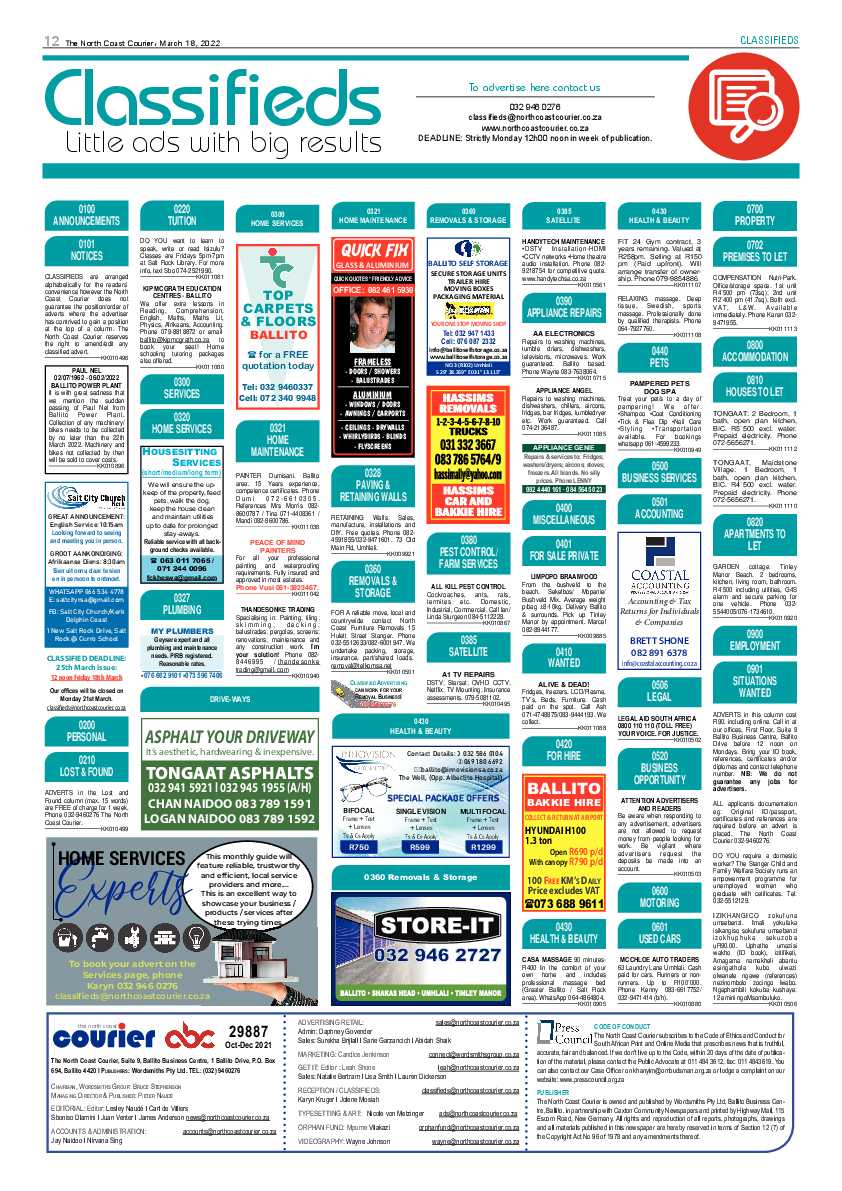 North Coast Courier 18 March 2022 page 12