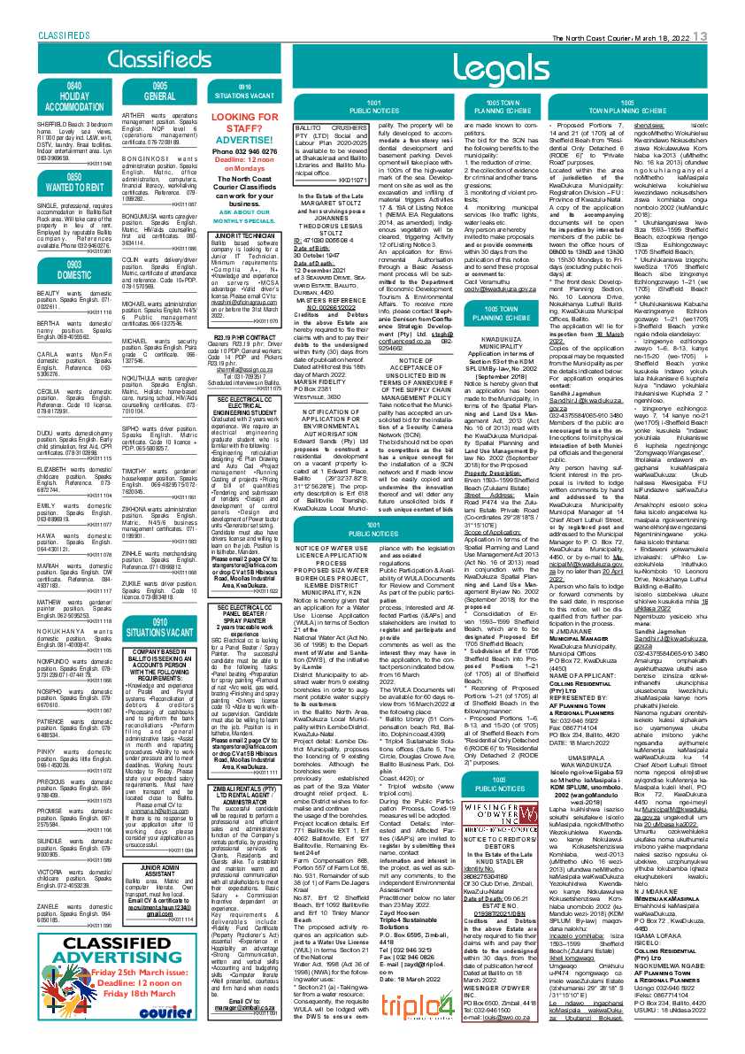 North Coast Courier 18 March 2022 page 13