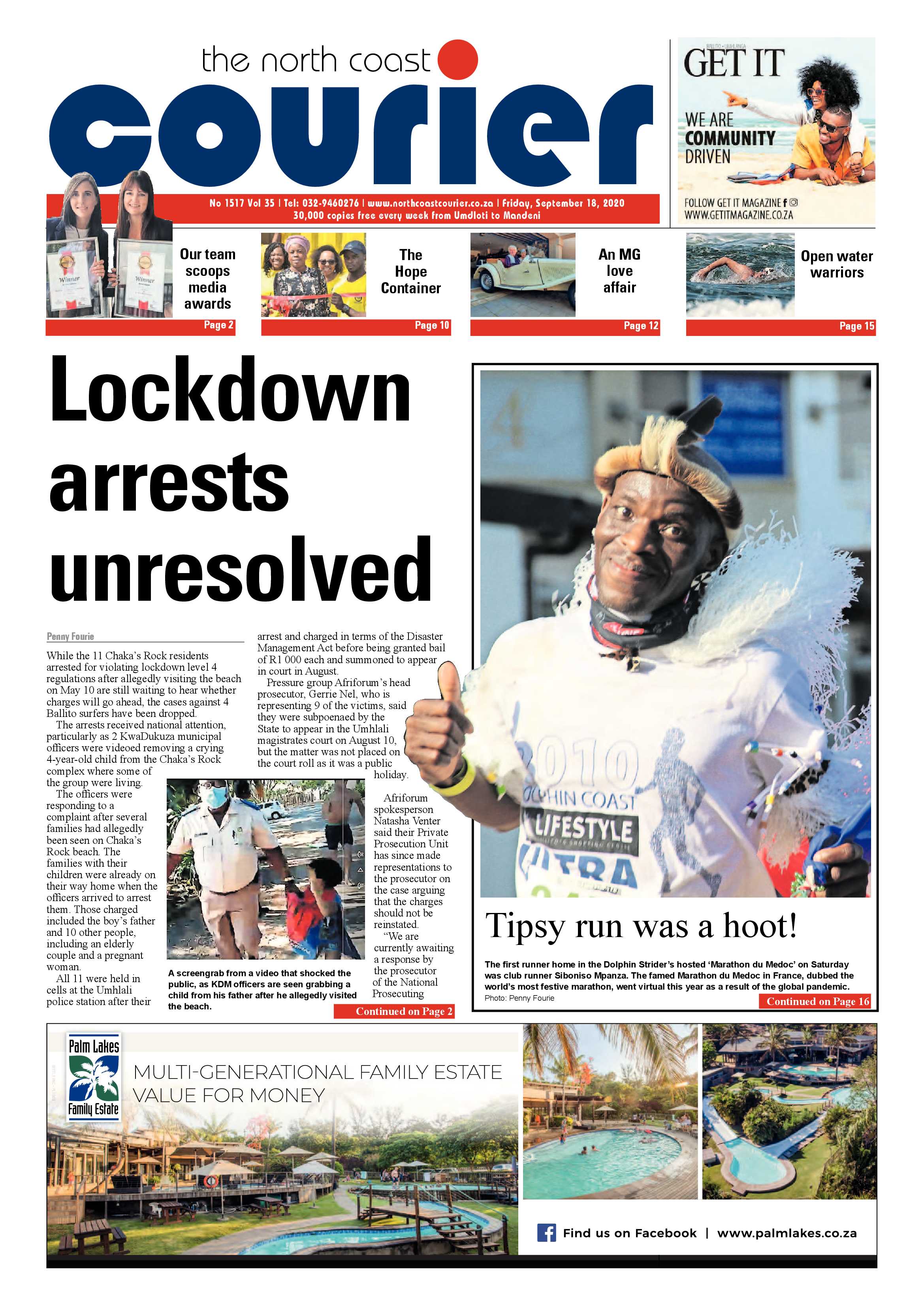 North Coast Courier 18 September 2020 page 1