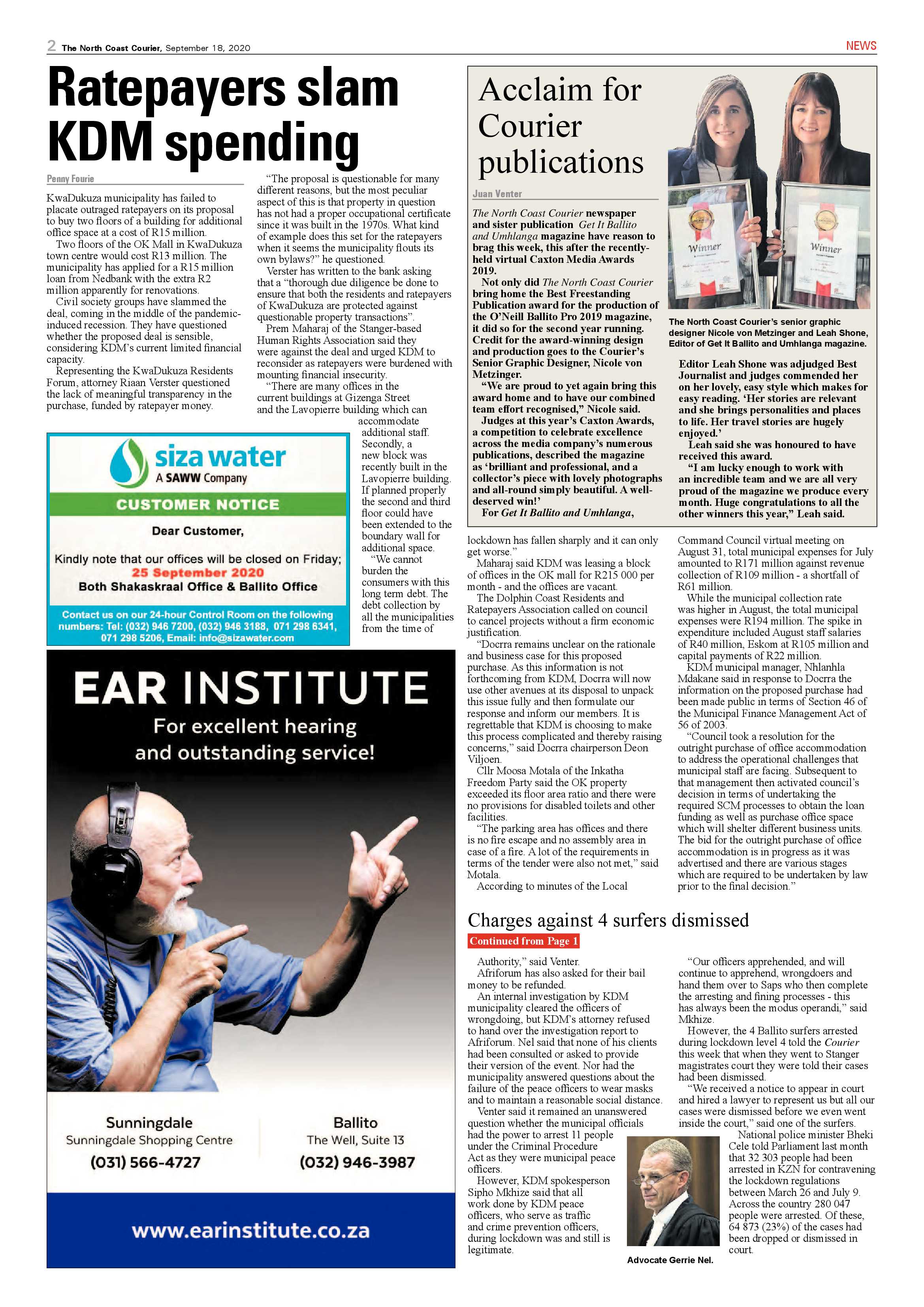 North Coast Courier 18 September 2020 page 2