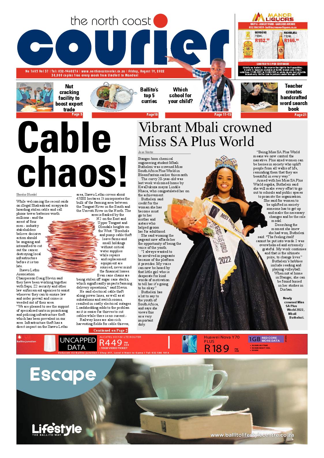 North Coast Courier 19 August 2022 page 1
