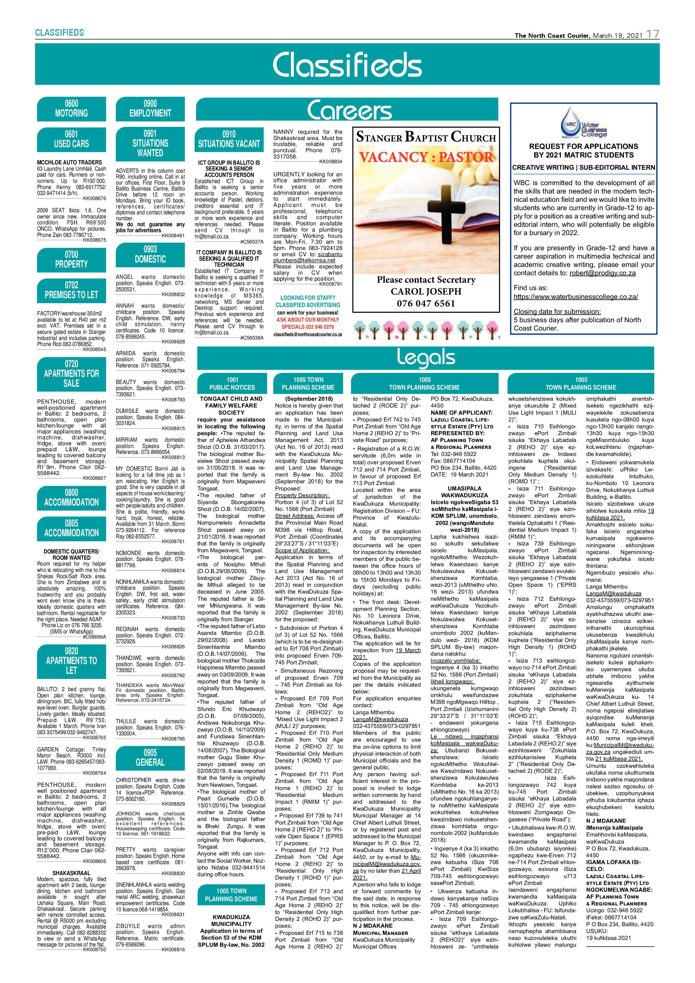 North Coast Courier 19 March 2021 page 17