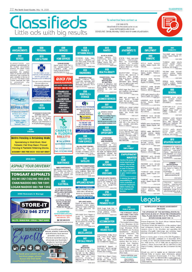 North Coast Courier 19 May 2023 page 22