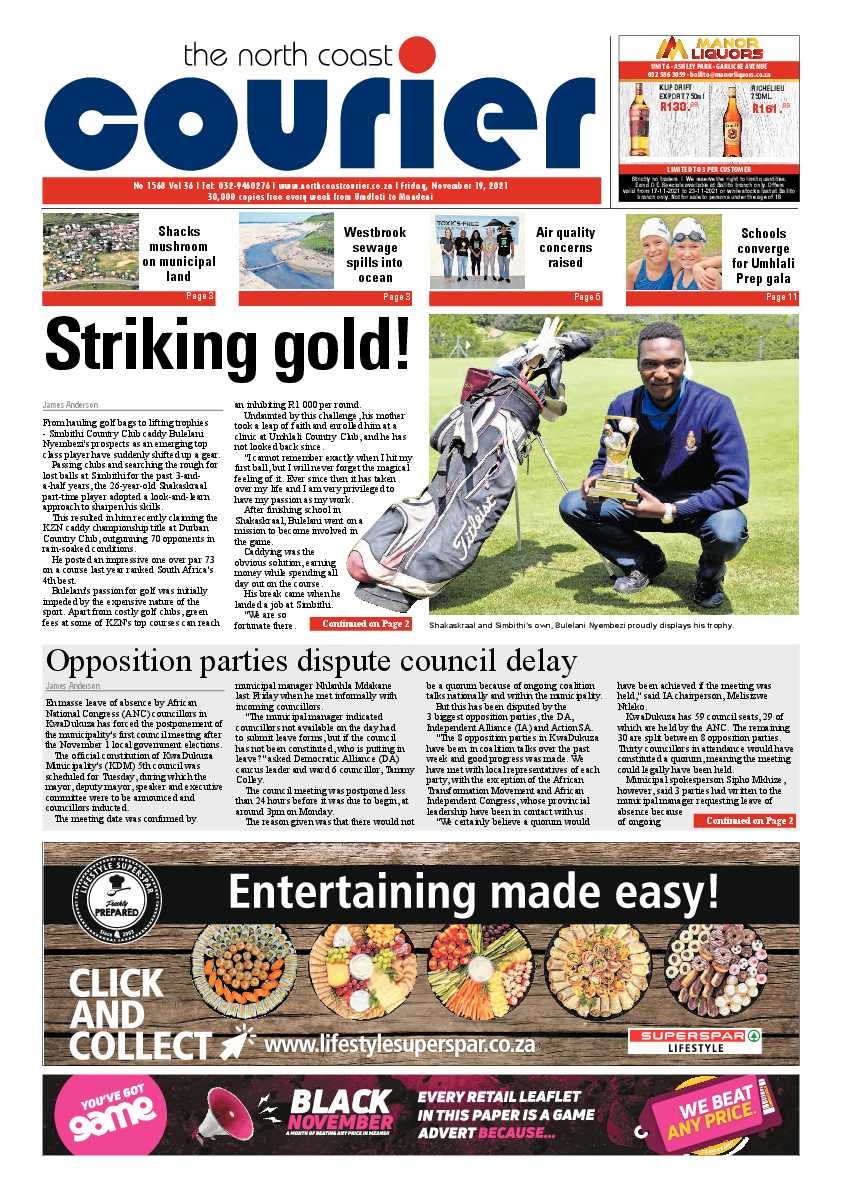 North Coast Courier 19 November 2021 page 1