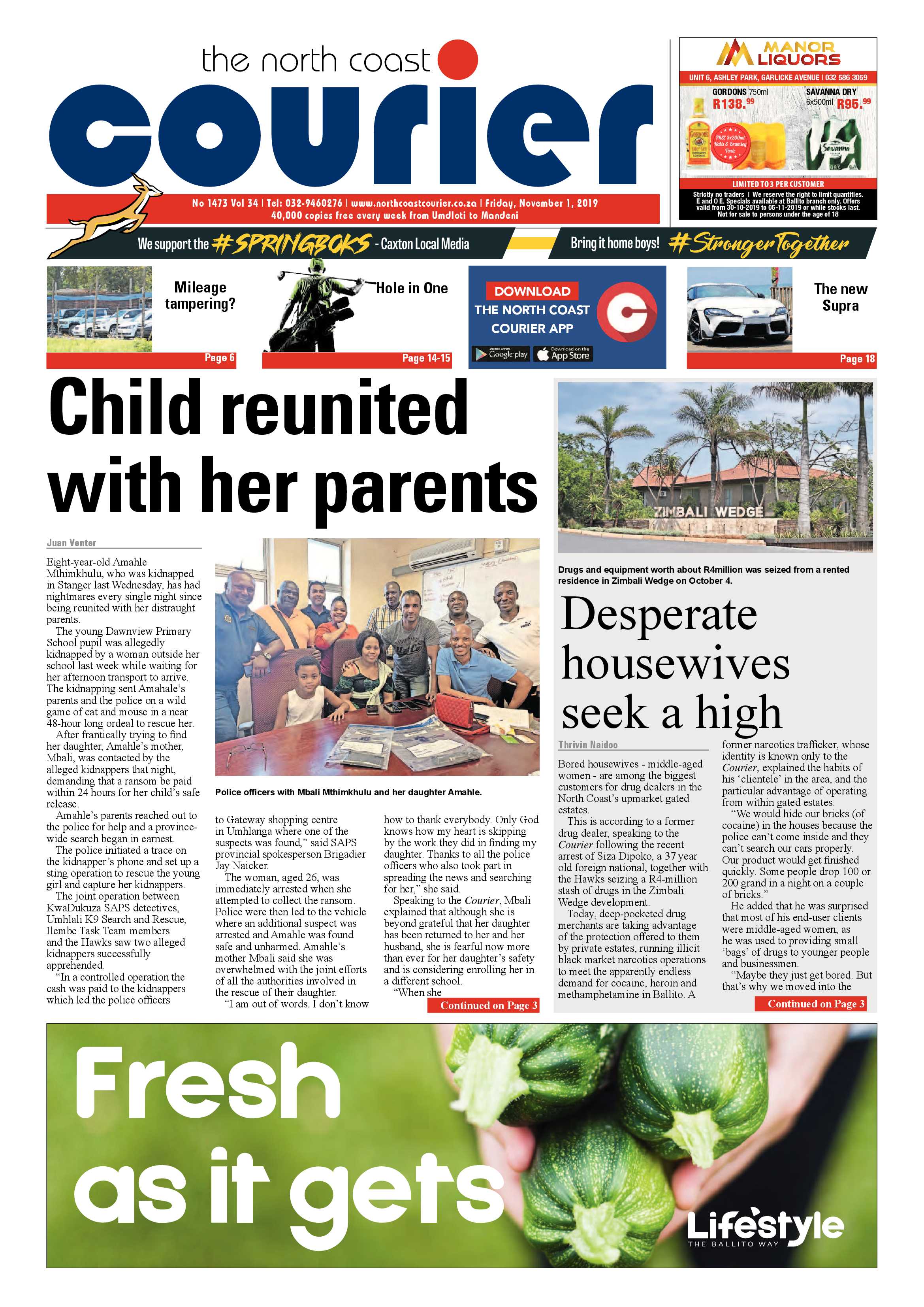 North Coast Courier 1 November 2019 page 1