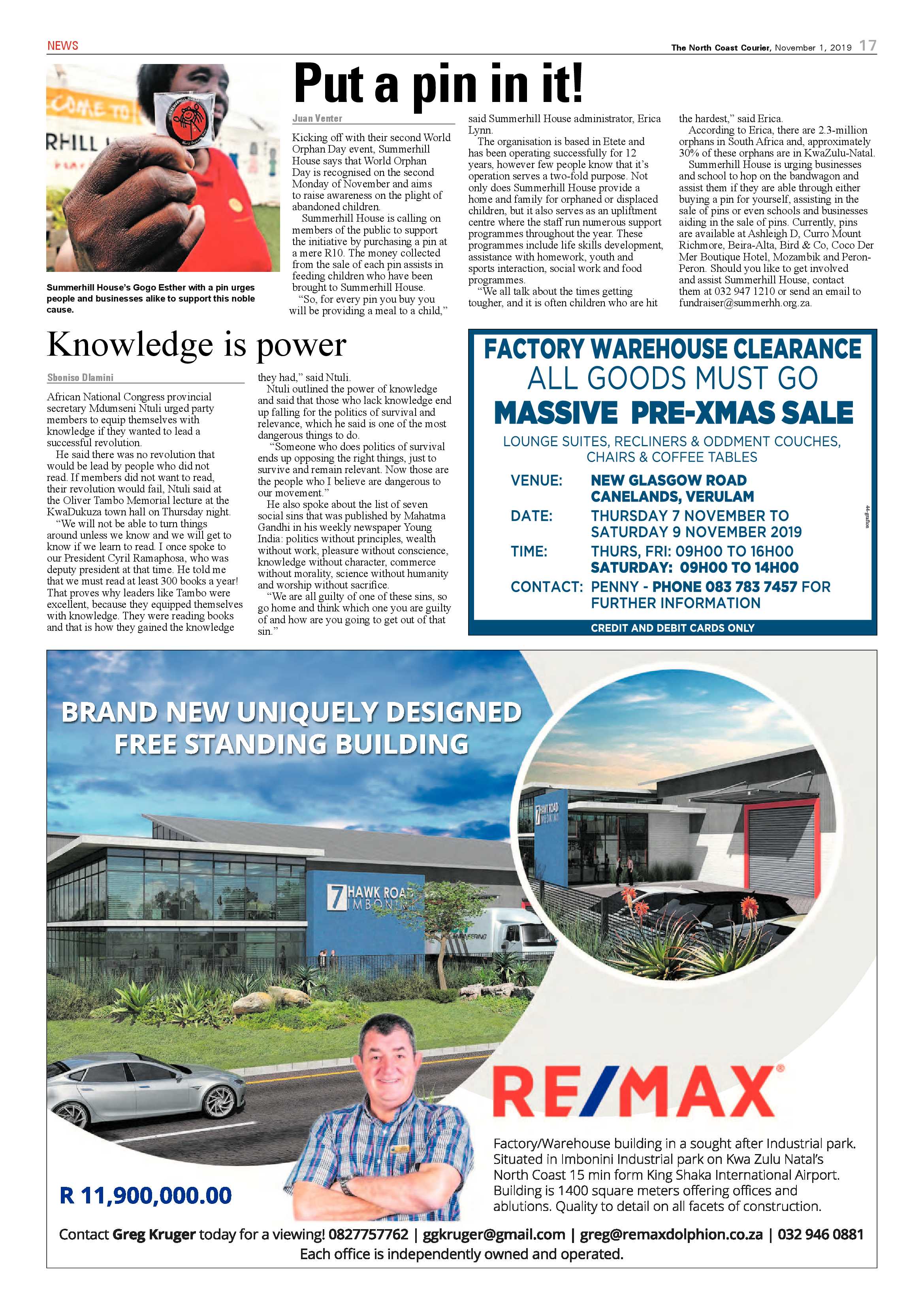 North Coast Courier 1 November 2019 page 16