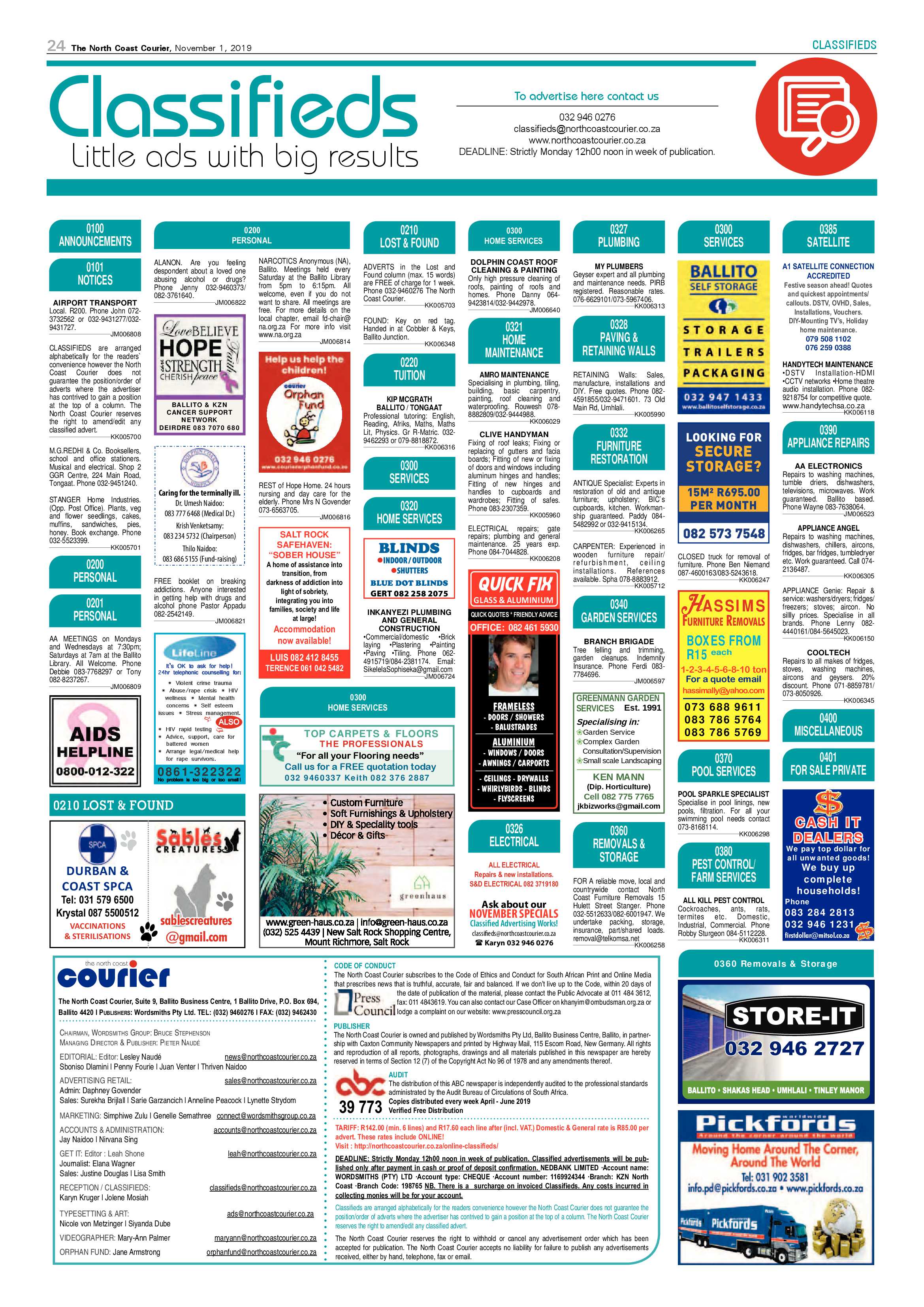 North Coast Courier 1 November 2019 page 23