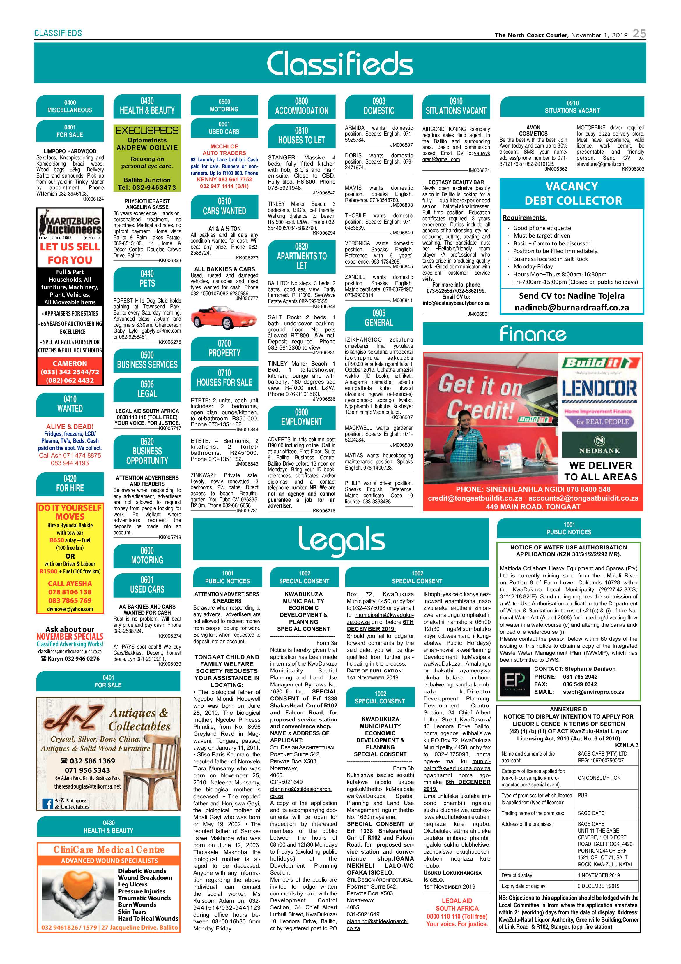 North Coast Courier 1 November 2019 page 24
