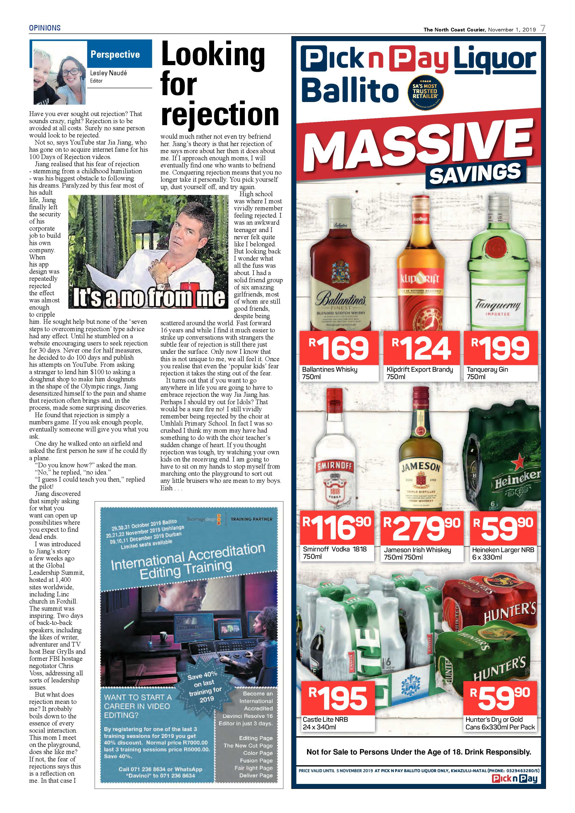 North Coast Courier 1 November 2019 page 7