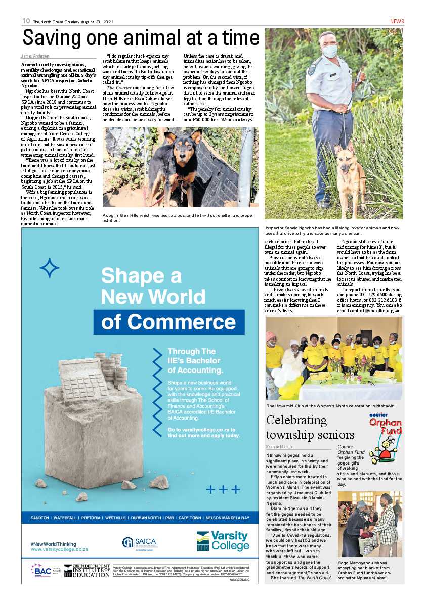 North Coast Courier 20 August 2021 page 10