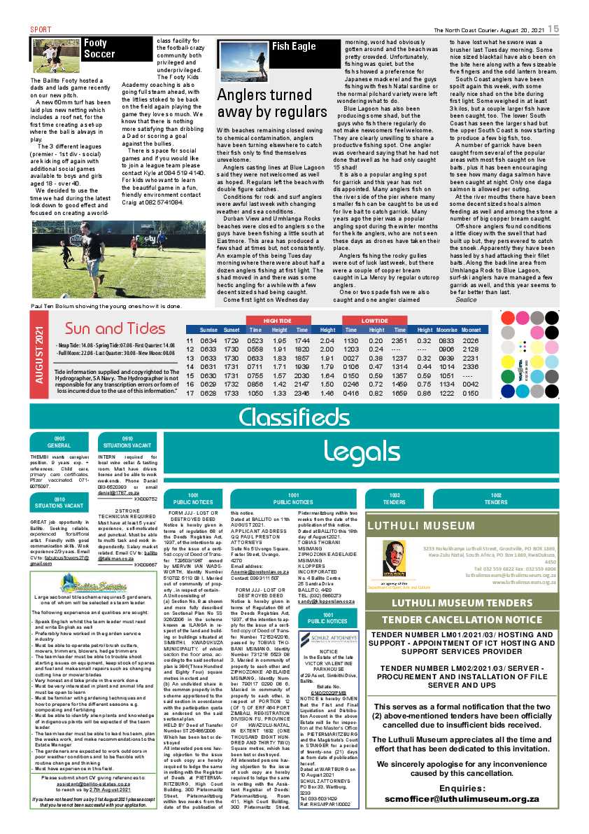 North Coast Courier 20 August 2021 page 15