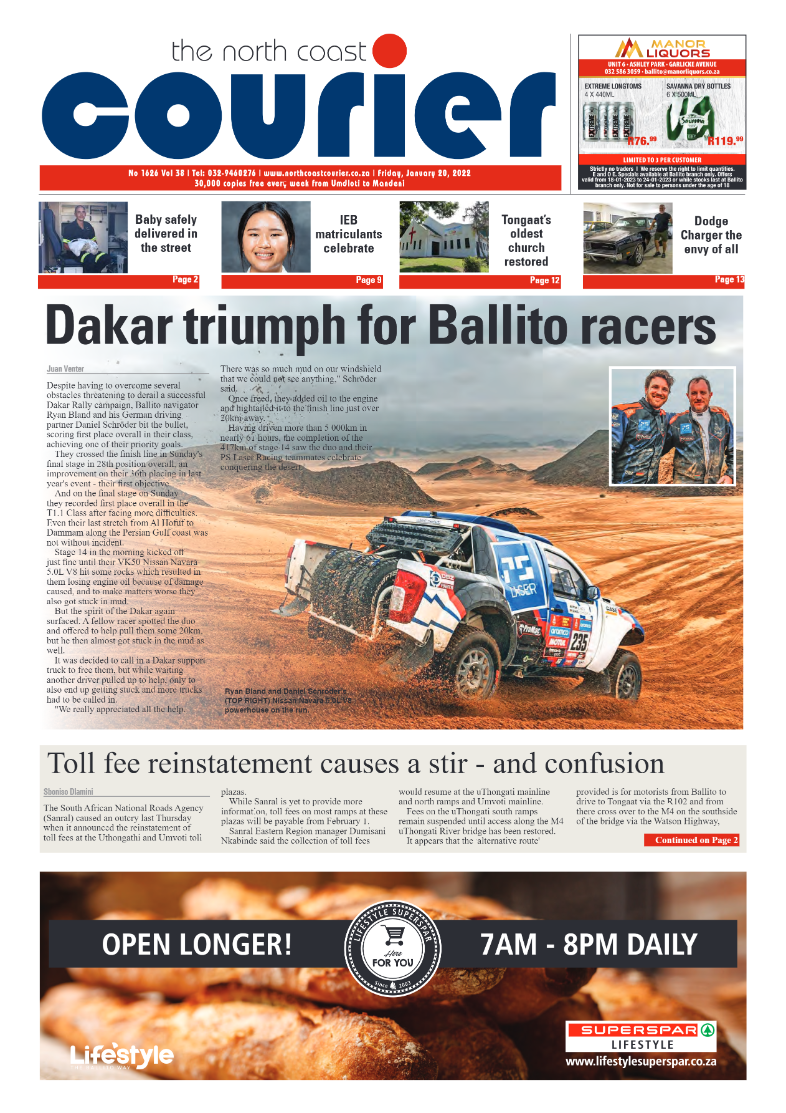 North Coast Courier 20 January 2023 page 1