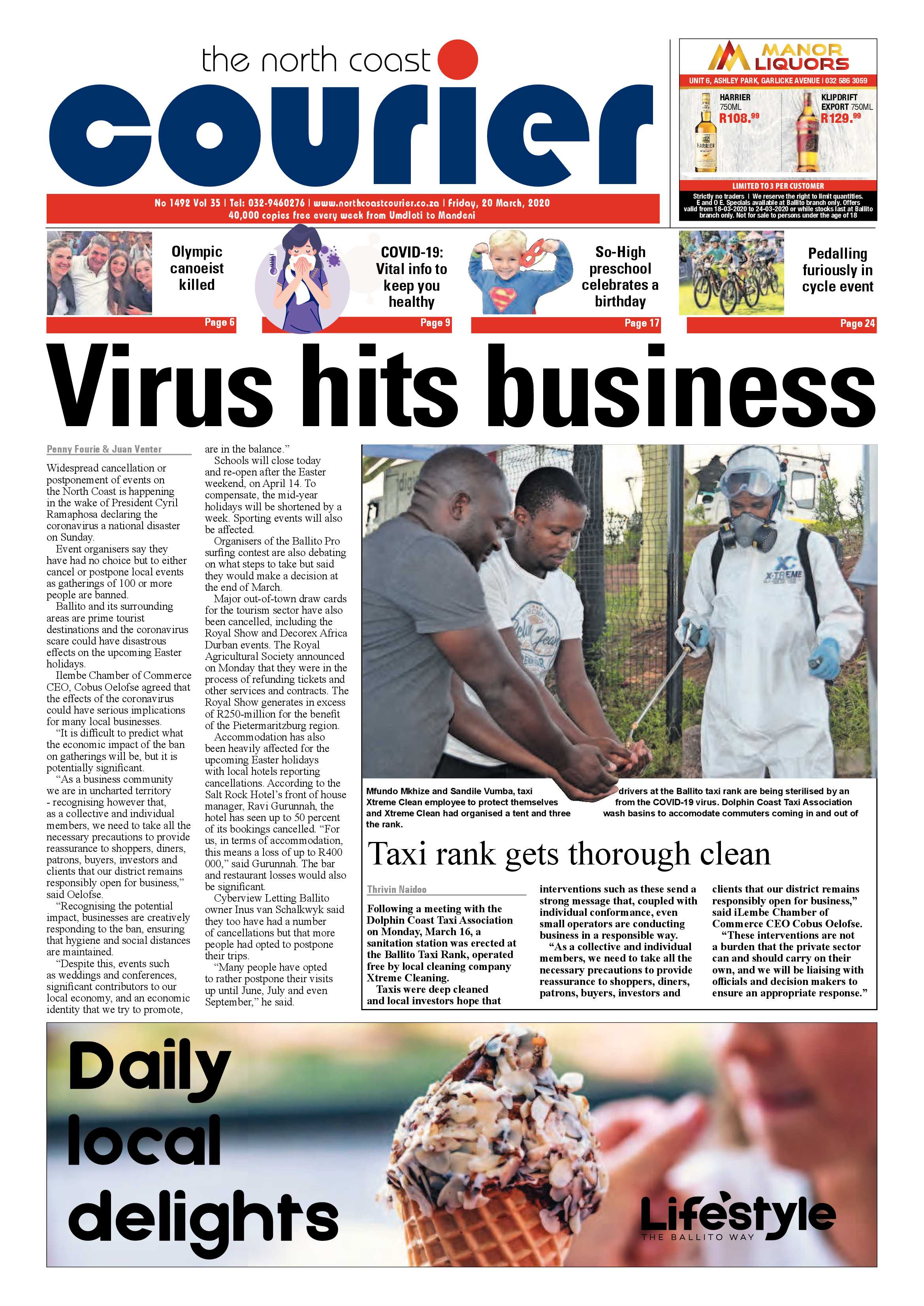 North Coast Courier 20 March 2020 page 1
