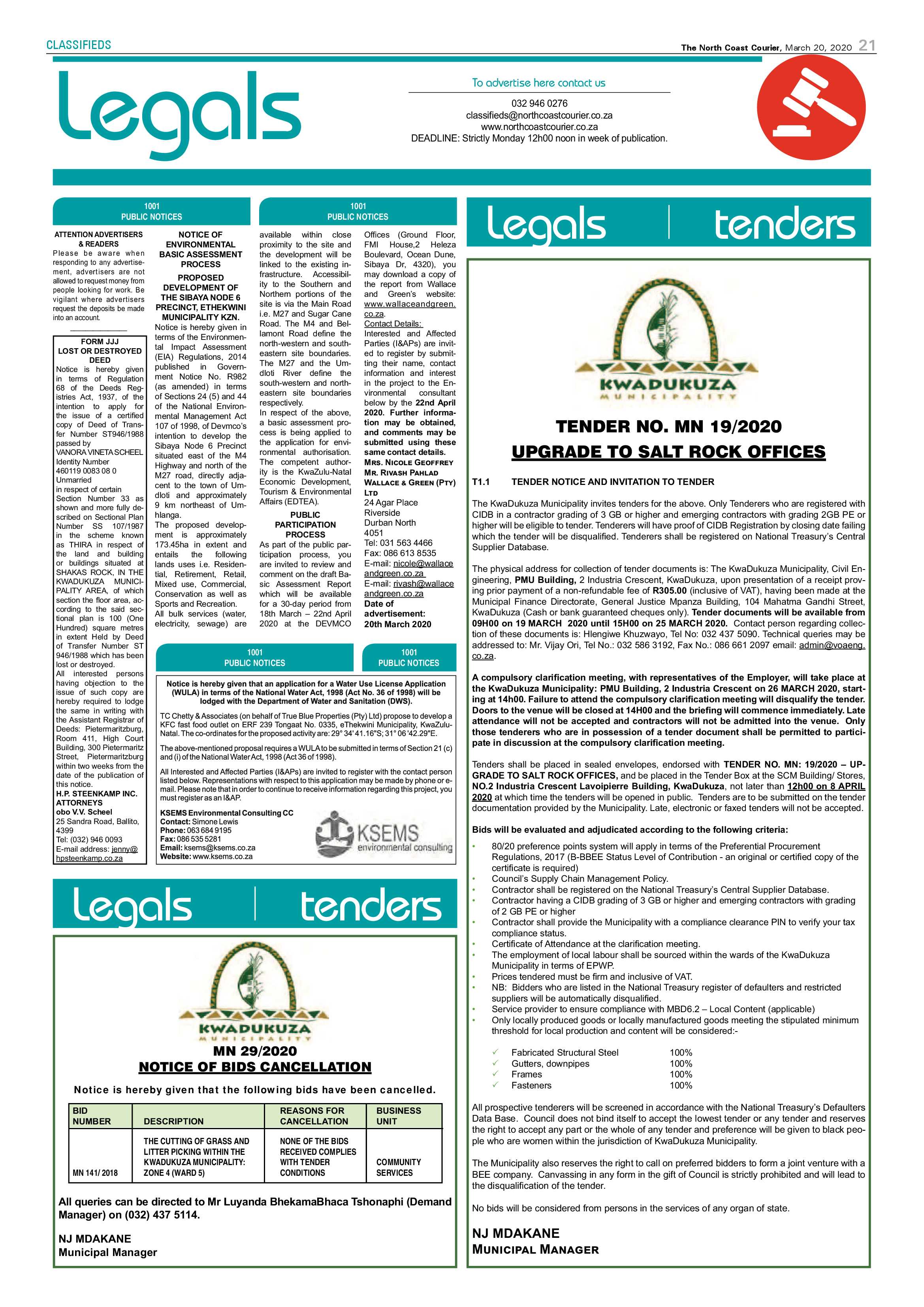 North Coast Courier 20 March 2020 page 21