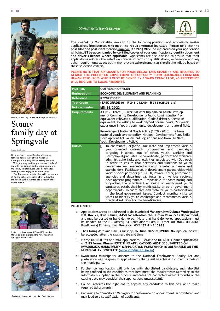 North Coast Courier 20 May 2022 page 13