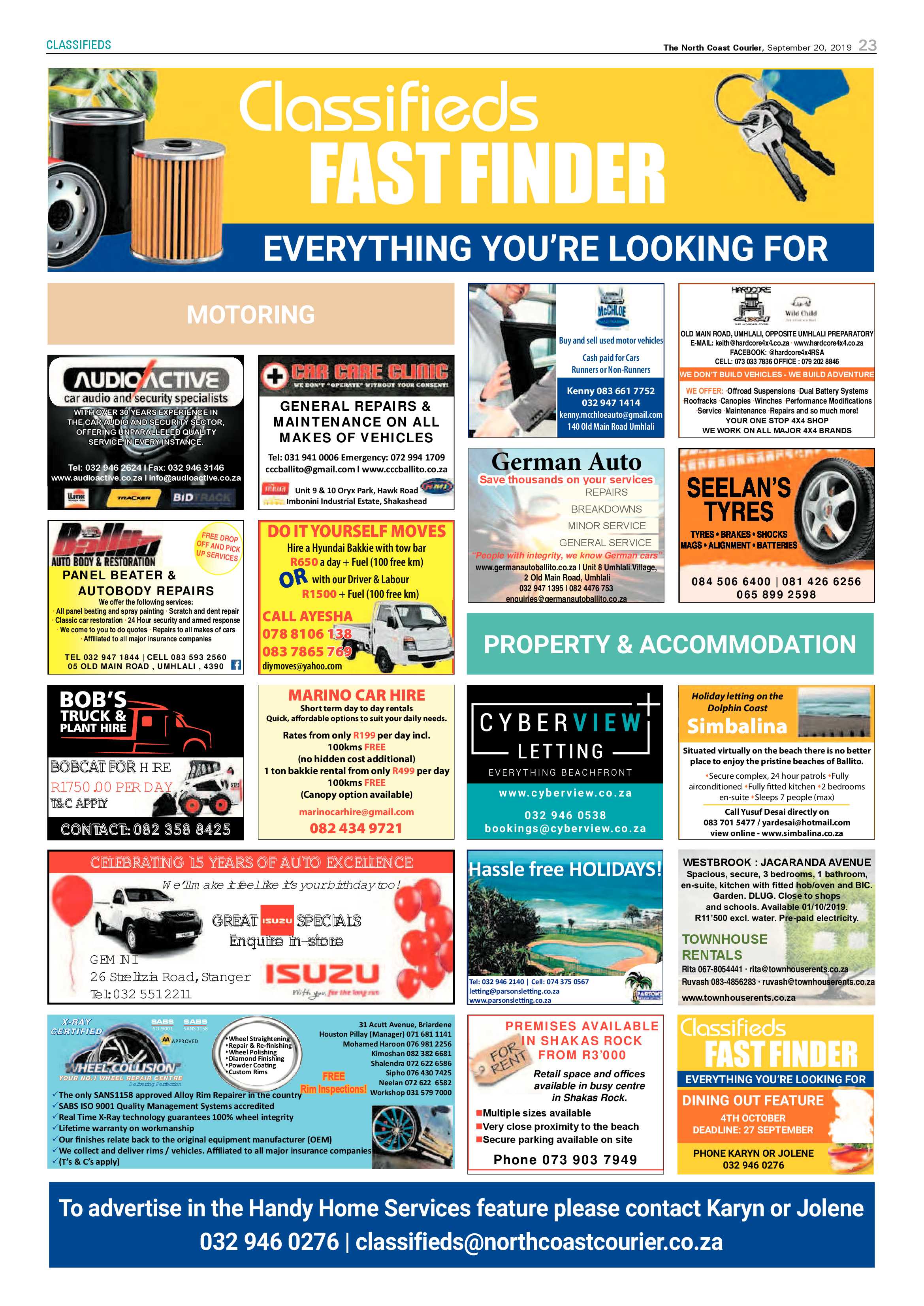 North Coast Courier 20 September 2019 page 22