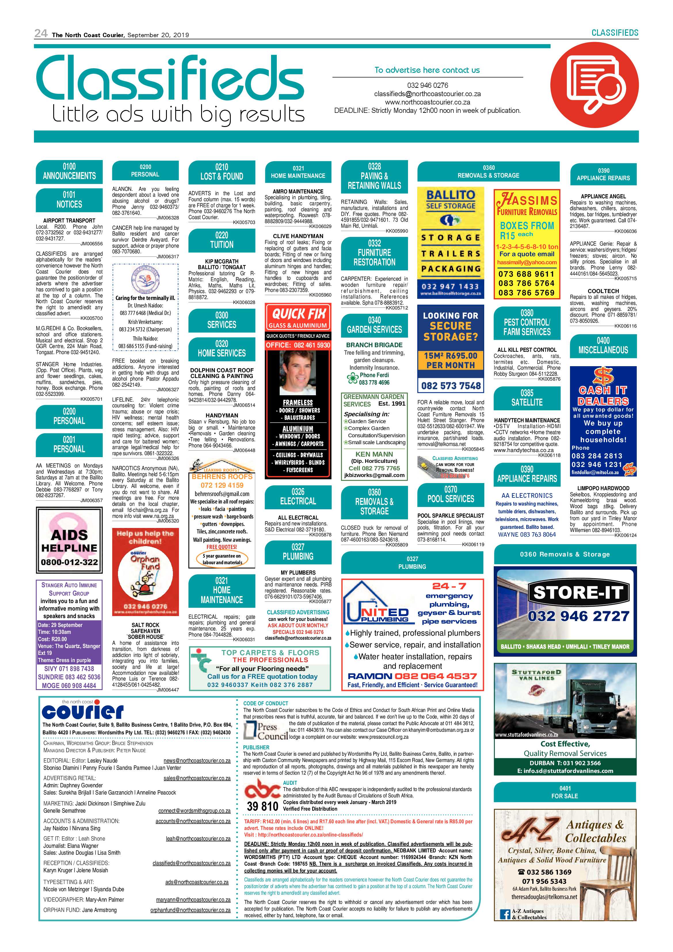North Coast Courier 20 September 2019 page 23