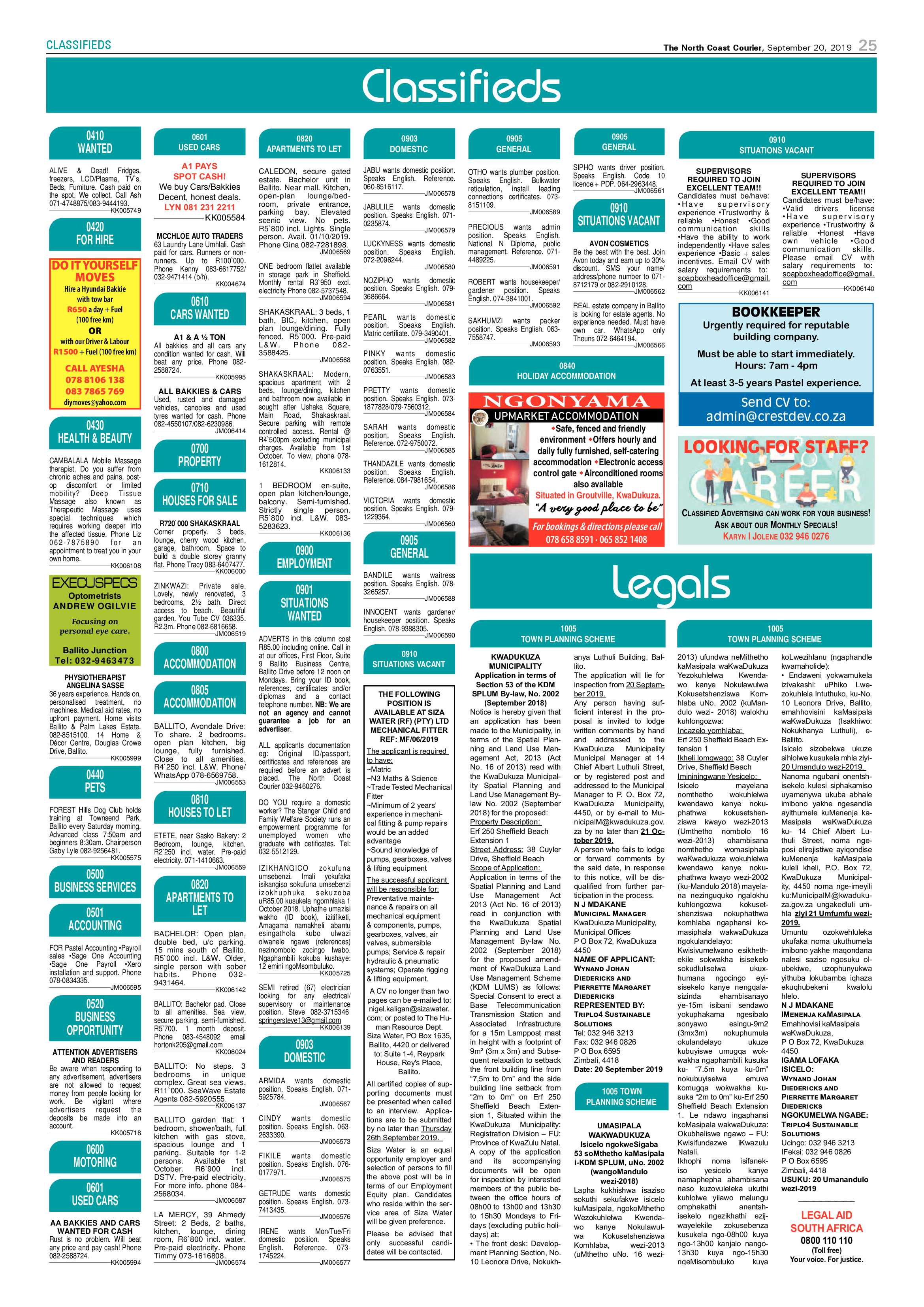 North Coast Courier 20 September 2019 page 24