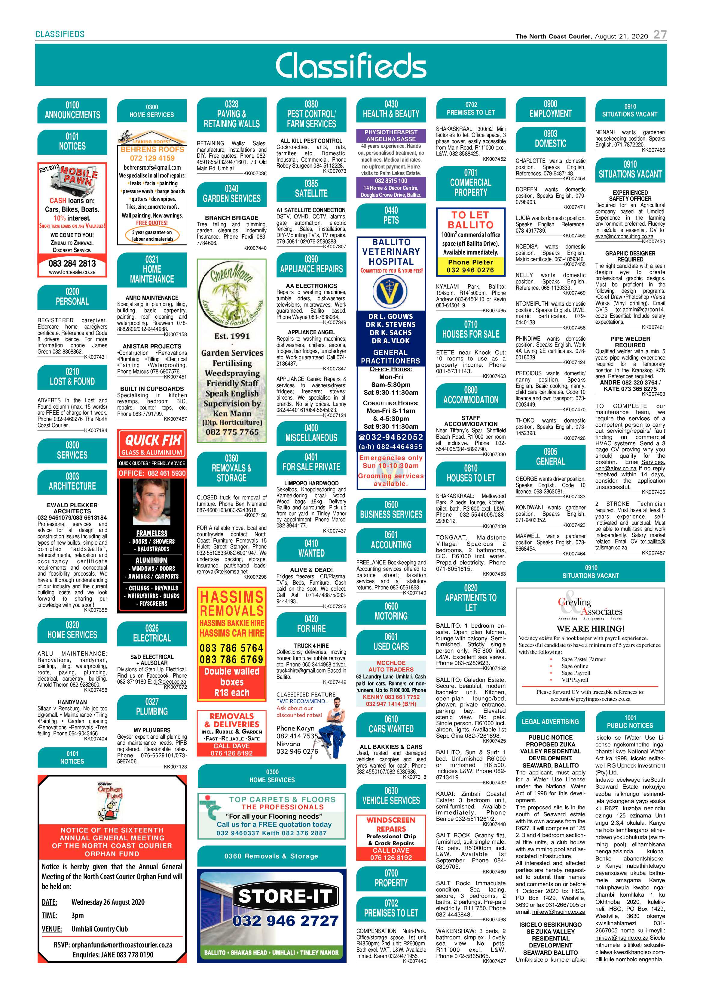 North Coast Courier 21 August 2020 page 27