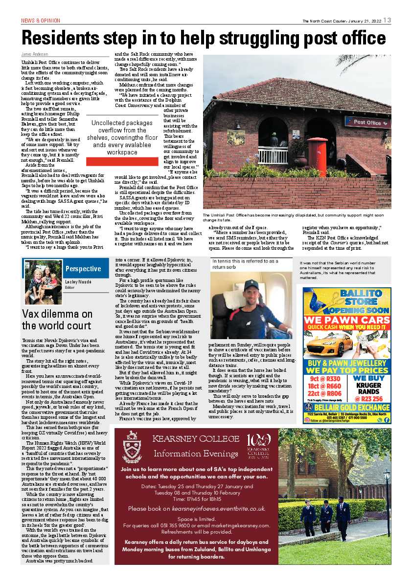 North Coast Courier 21 January 2022 page 13