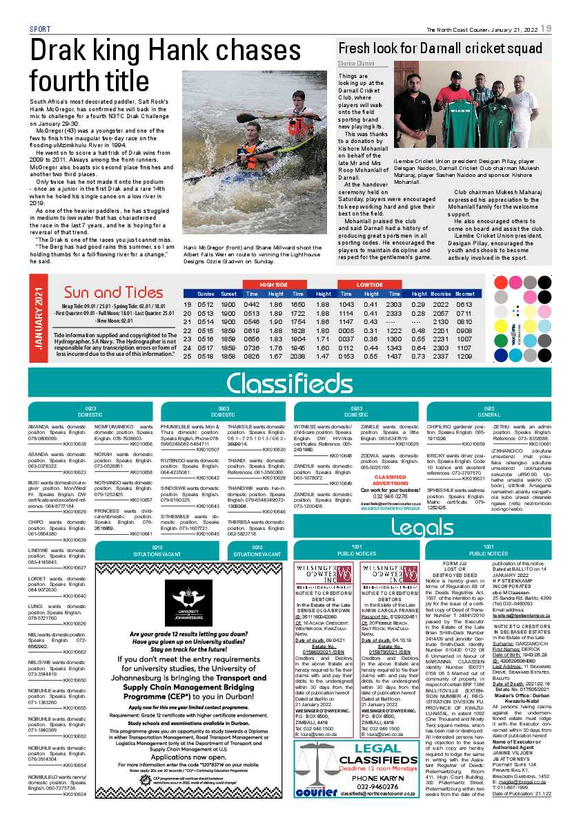North Coast Courier 21 January 2022 page 19