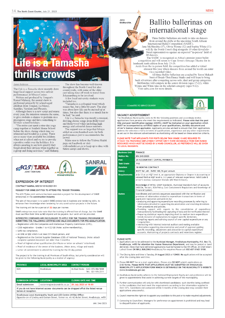North Coast Courier 21 July 2023 page 14