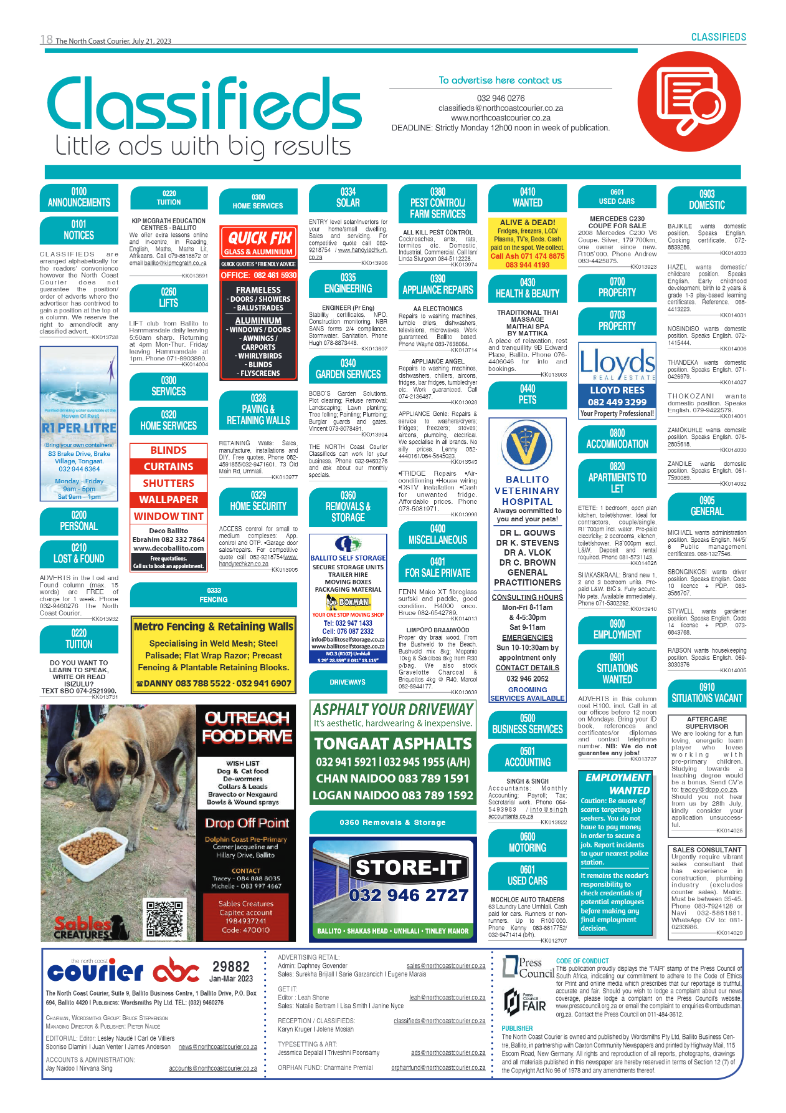 North Coast Courier 21 July 2023 page 18