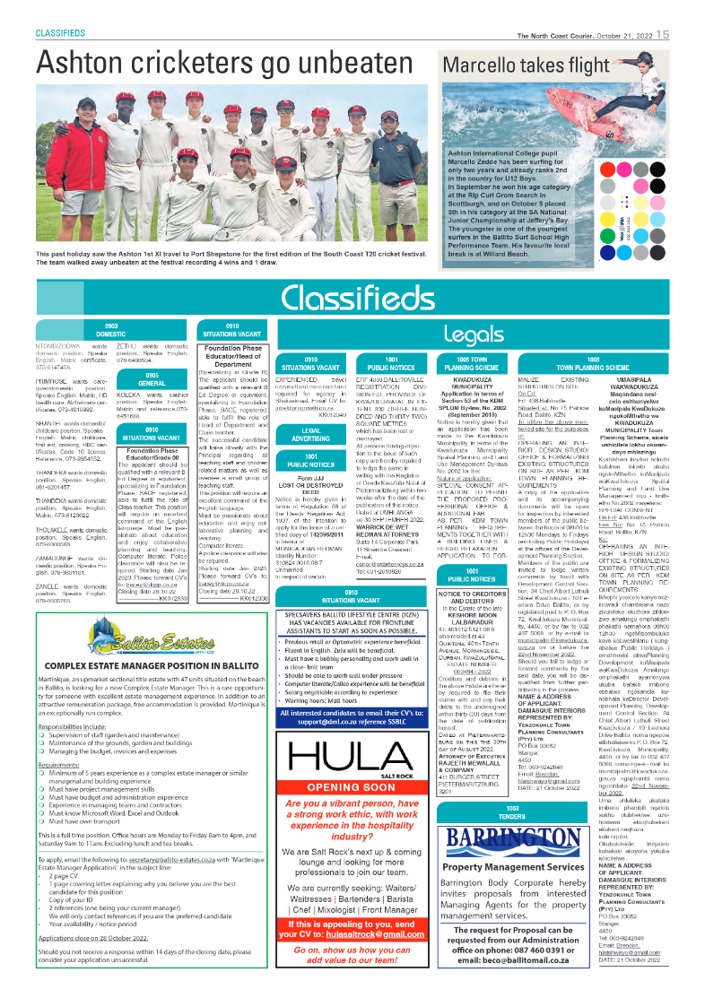 North Coast Courier 21 October 2022 page 15