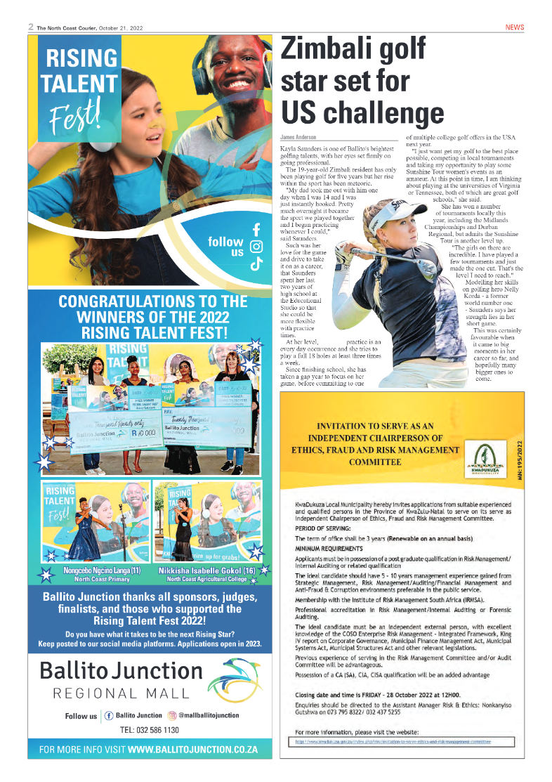 North Coast Courier 21 October 2022 page 2